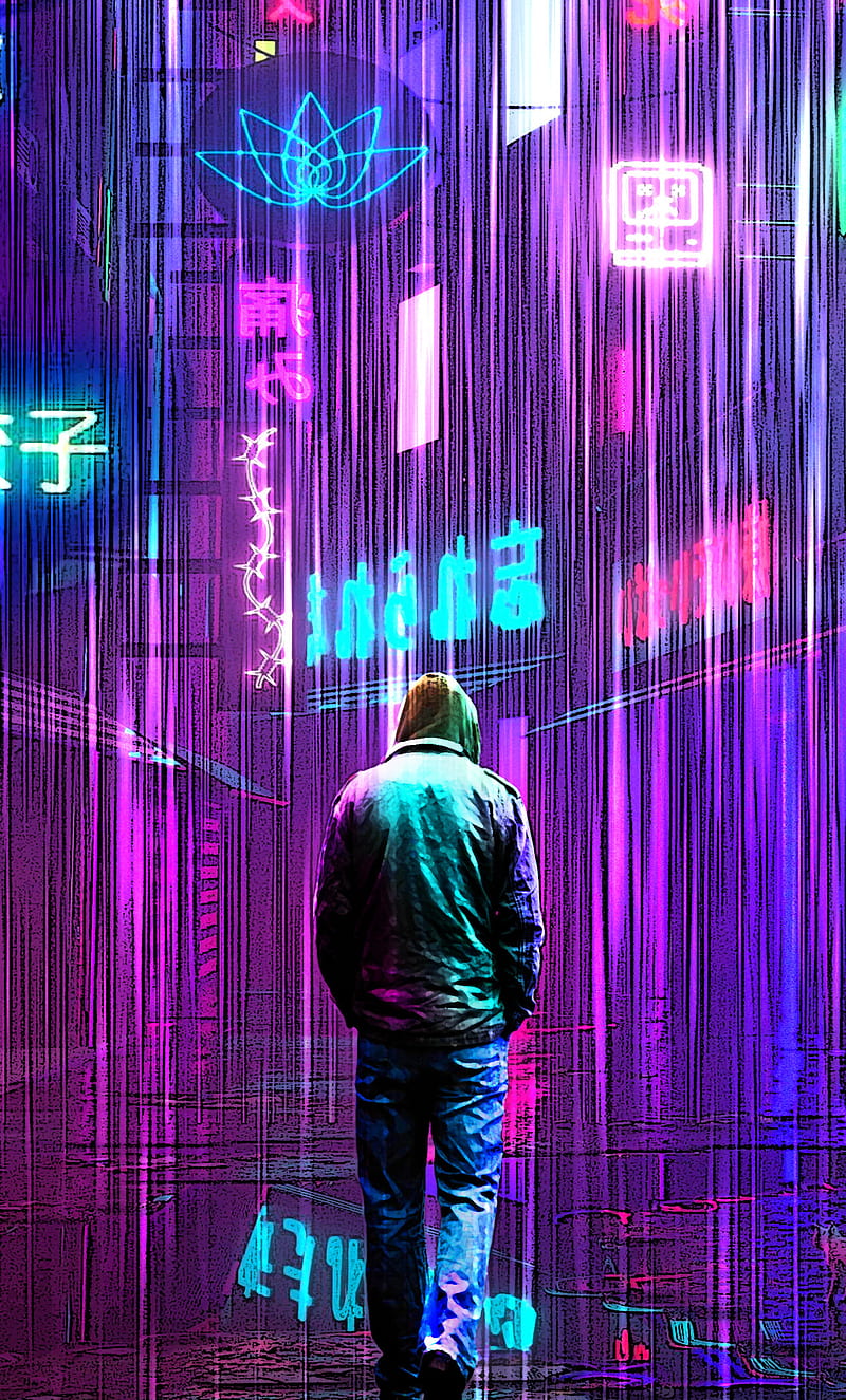 800x1325 Cyber City, neon, ultra, HD phone wallpaper