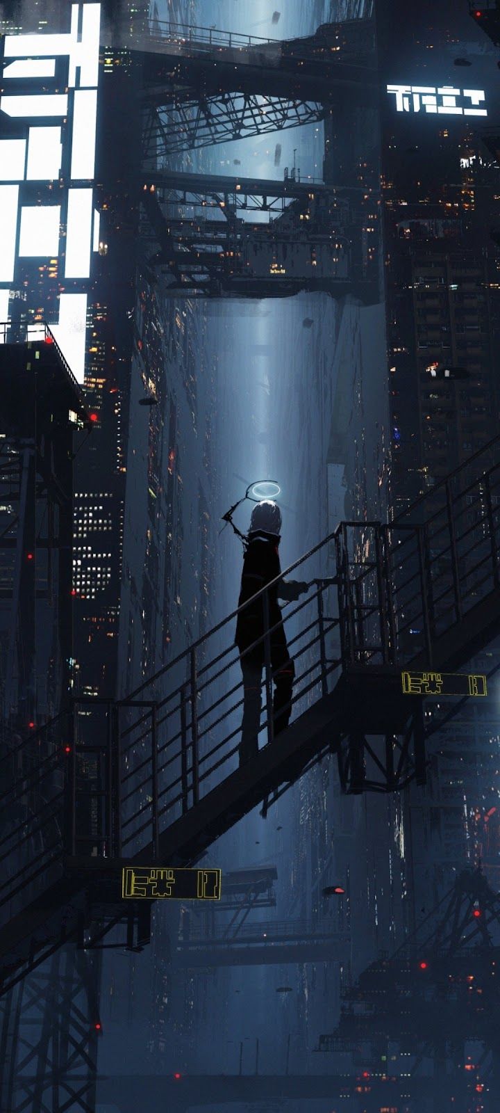 720x1600 Cyber City artistic wallpaper Mobile Walls