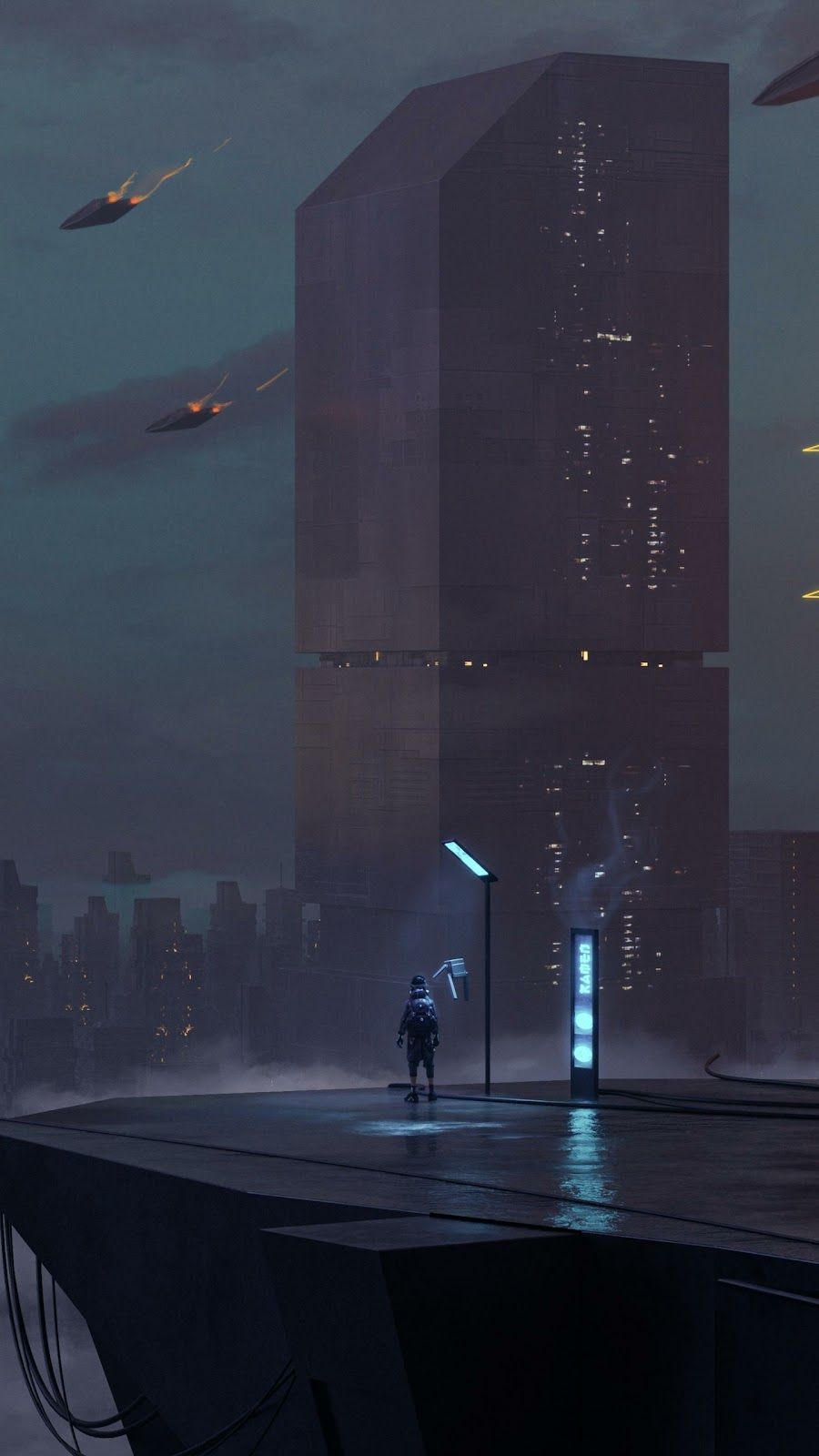 900x1600 Cyber City Mobile Walls