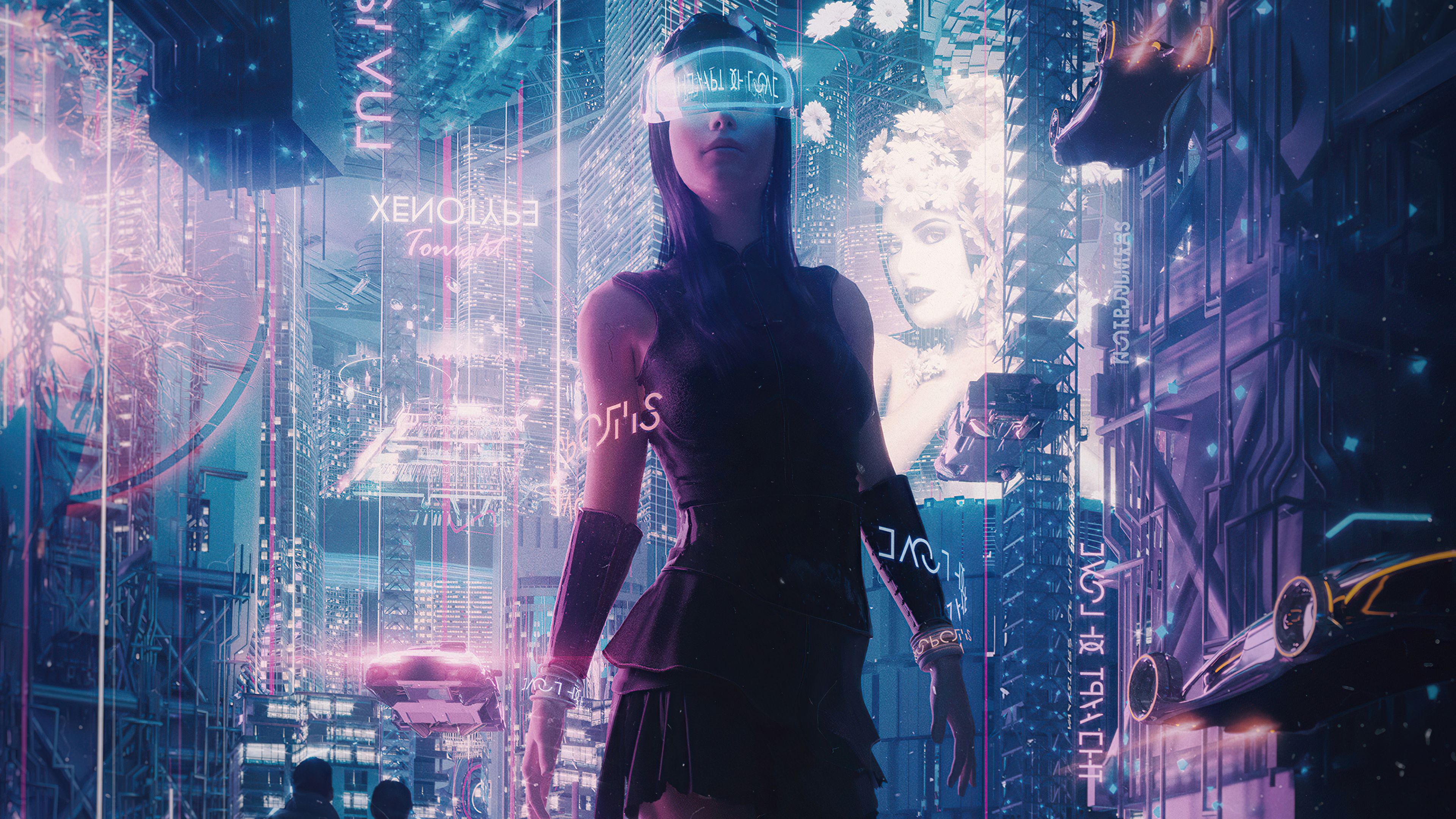 3840x2160 The Cyber City Girl 4k Wallpaper, HD Artist Wallpaper, 4k Wallpaper, Image, Background, Photos and Picture