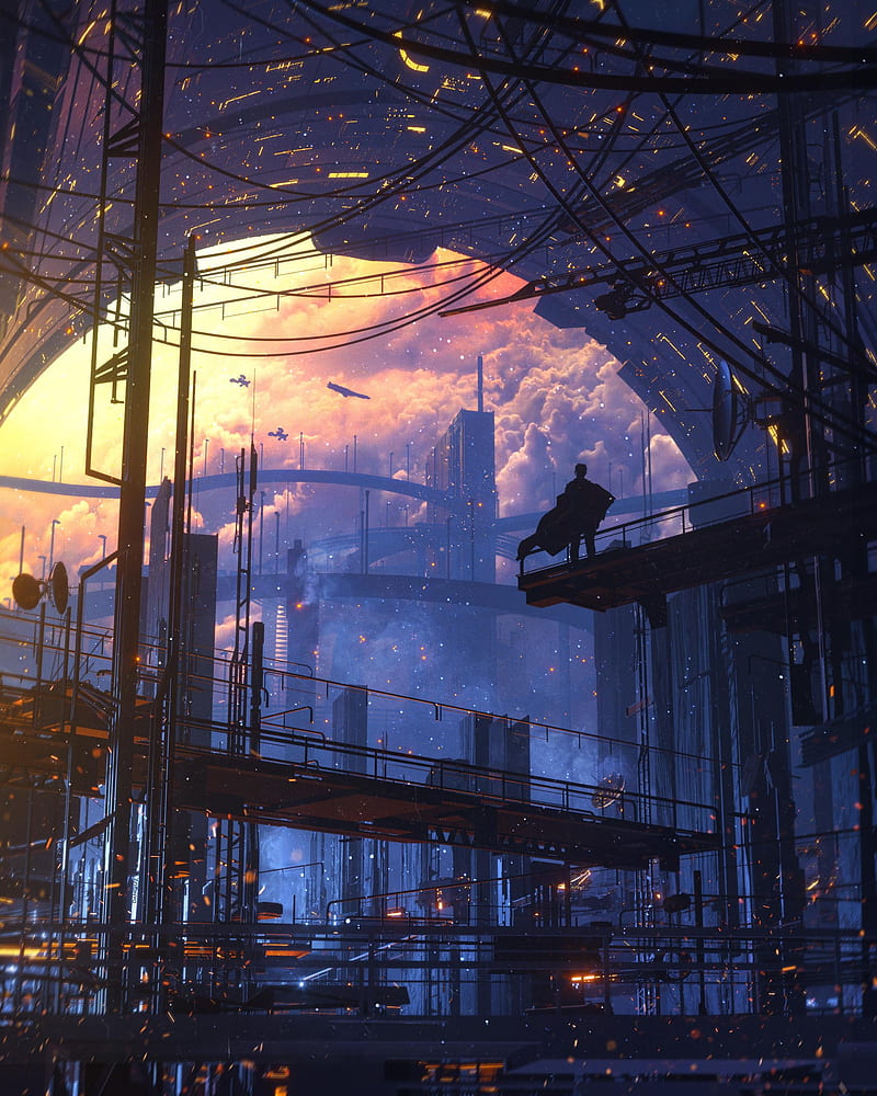 800x1000 Artwork, digital art, cyber city, futuristic city, HD phone wallpaper
