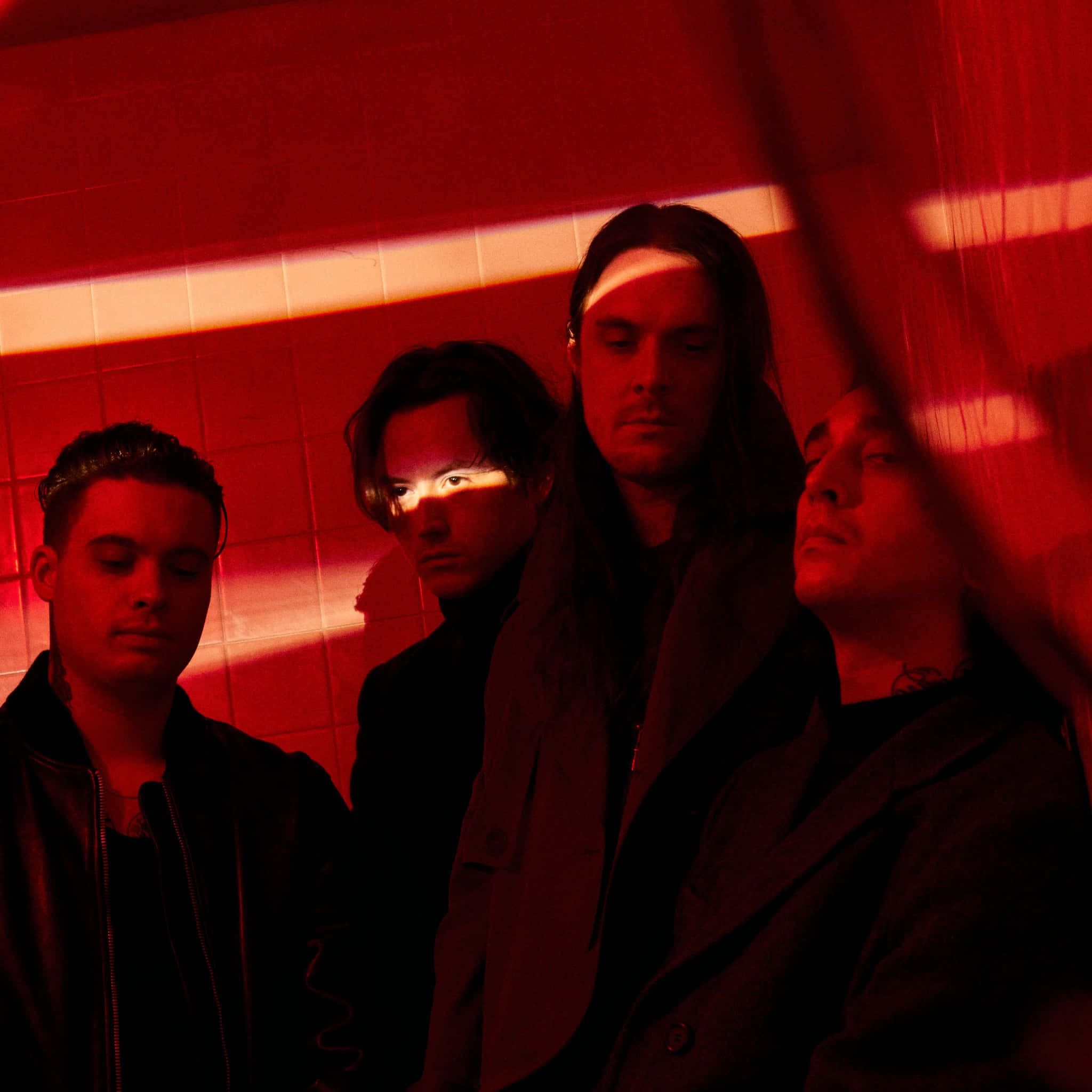 2048x2048 Download Bad Omens Band Red Ambience Wallpaper