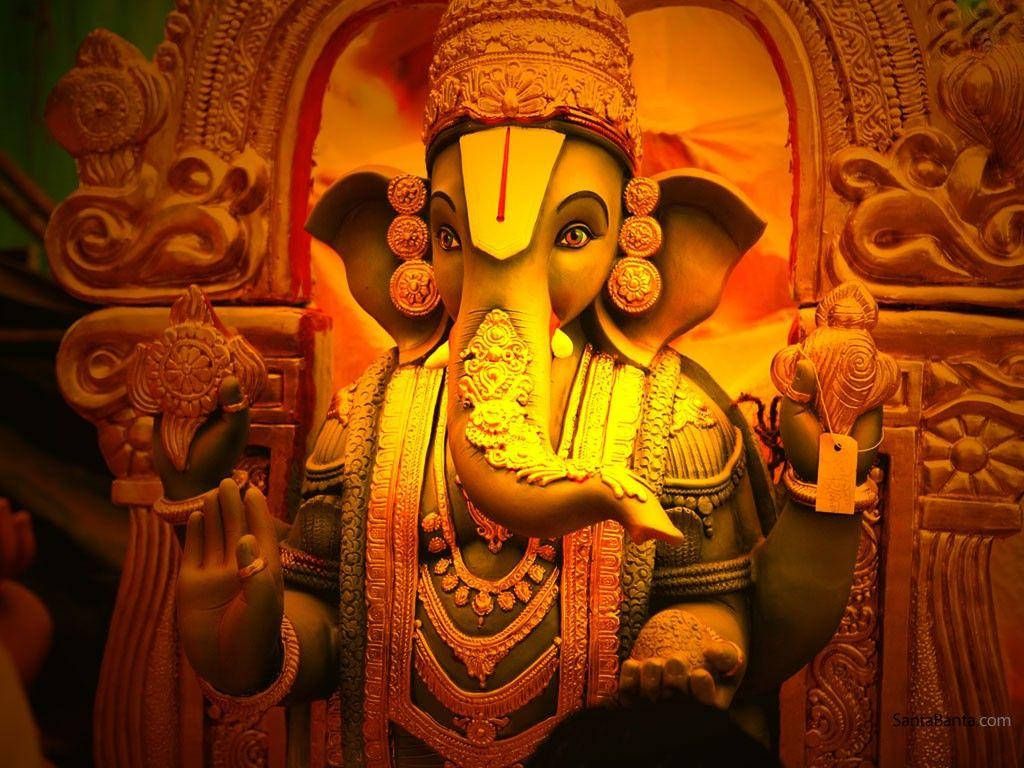 1024x768 Download Ganpati HD Sculpture Wallpaper