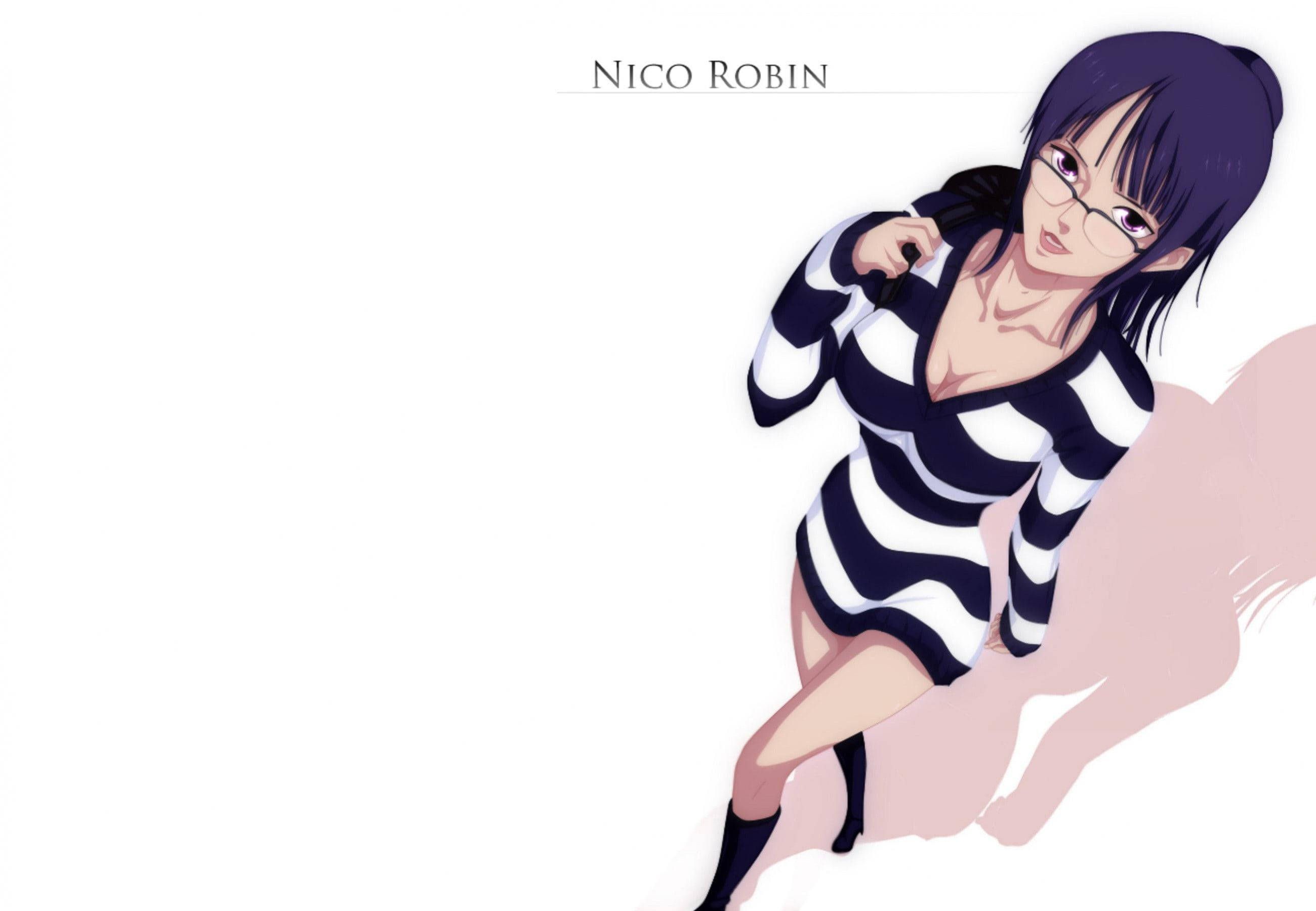 2600x1800 Download Nico Robin One Piece Striped Dress Wallpaper