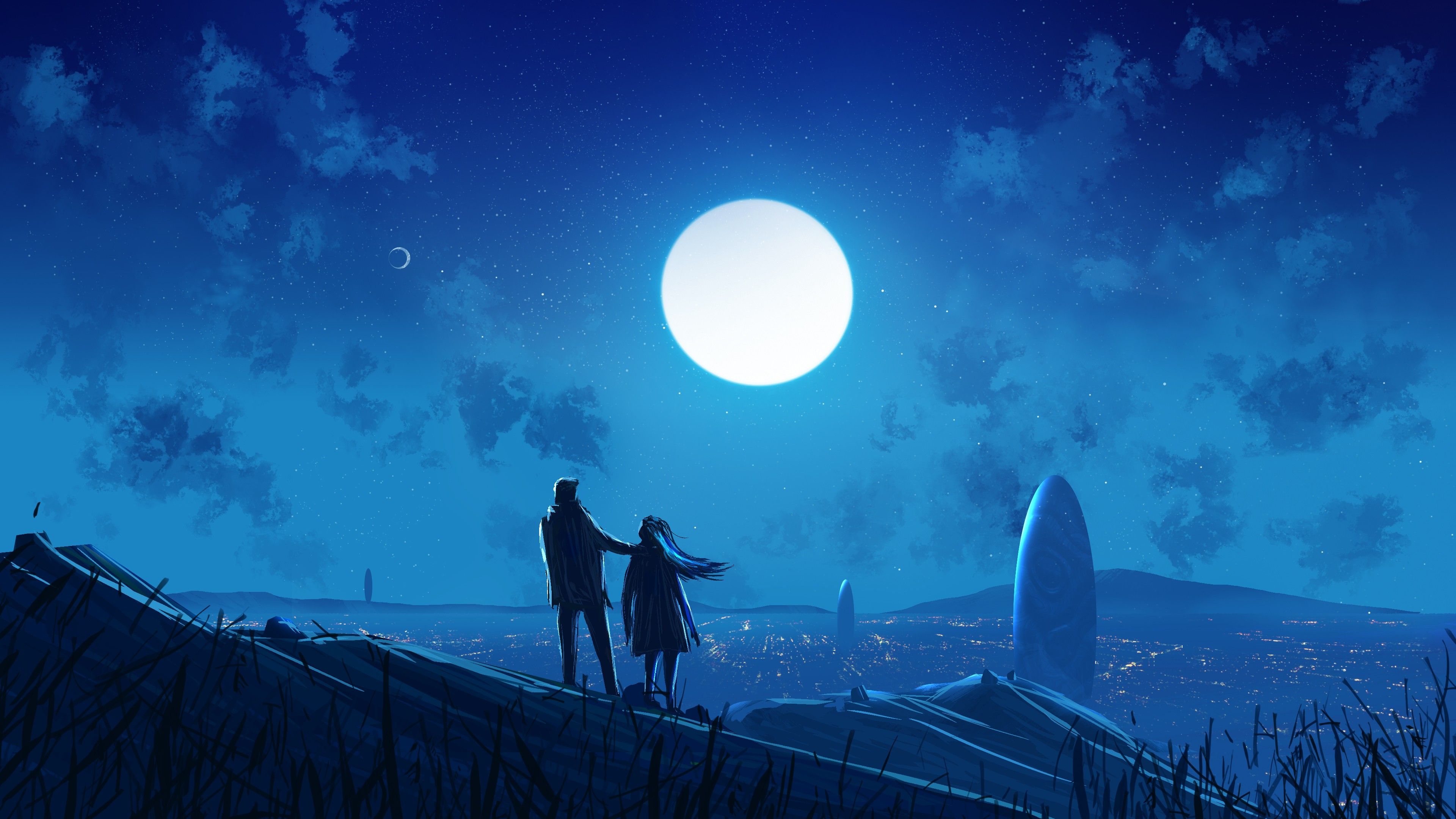 3840x2160 Seeking Blue Couple 4k Wallpaper, HD Artist Wallpaper, 4k Wallpaper, Image, Background, Photos and Picture