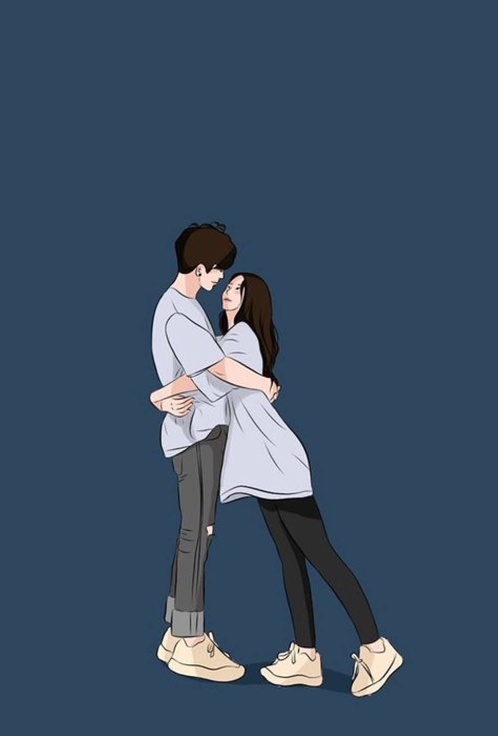 1000x1479 Download Aesthetic Couple Vector Art Wallpaper