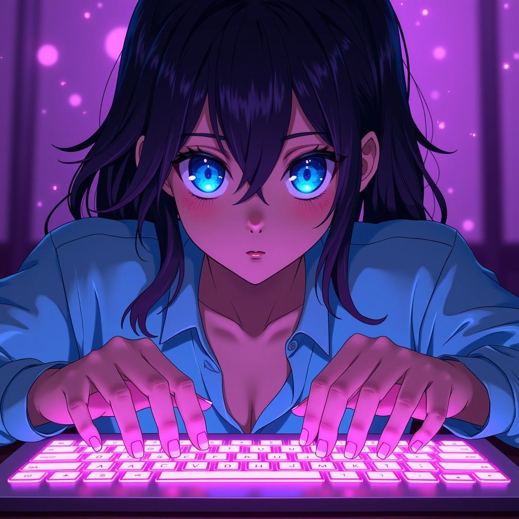 1024x1024 Download Digital Night Immersion Image, Cyberpunk, Hacker