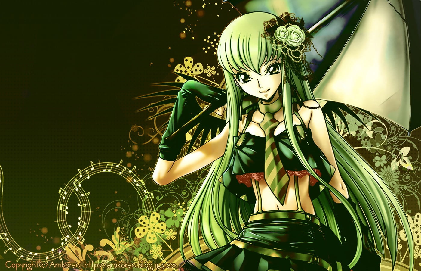 1400x900 Green haired female anime character, Code Geass, C.C. HD wallpaper