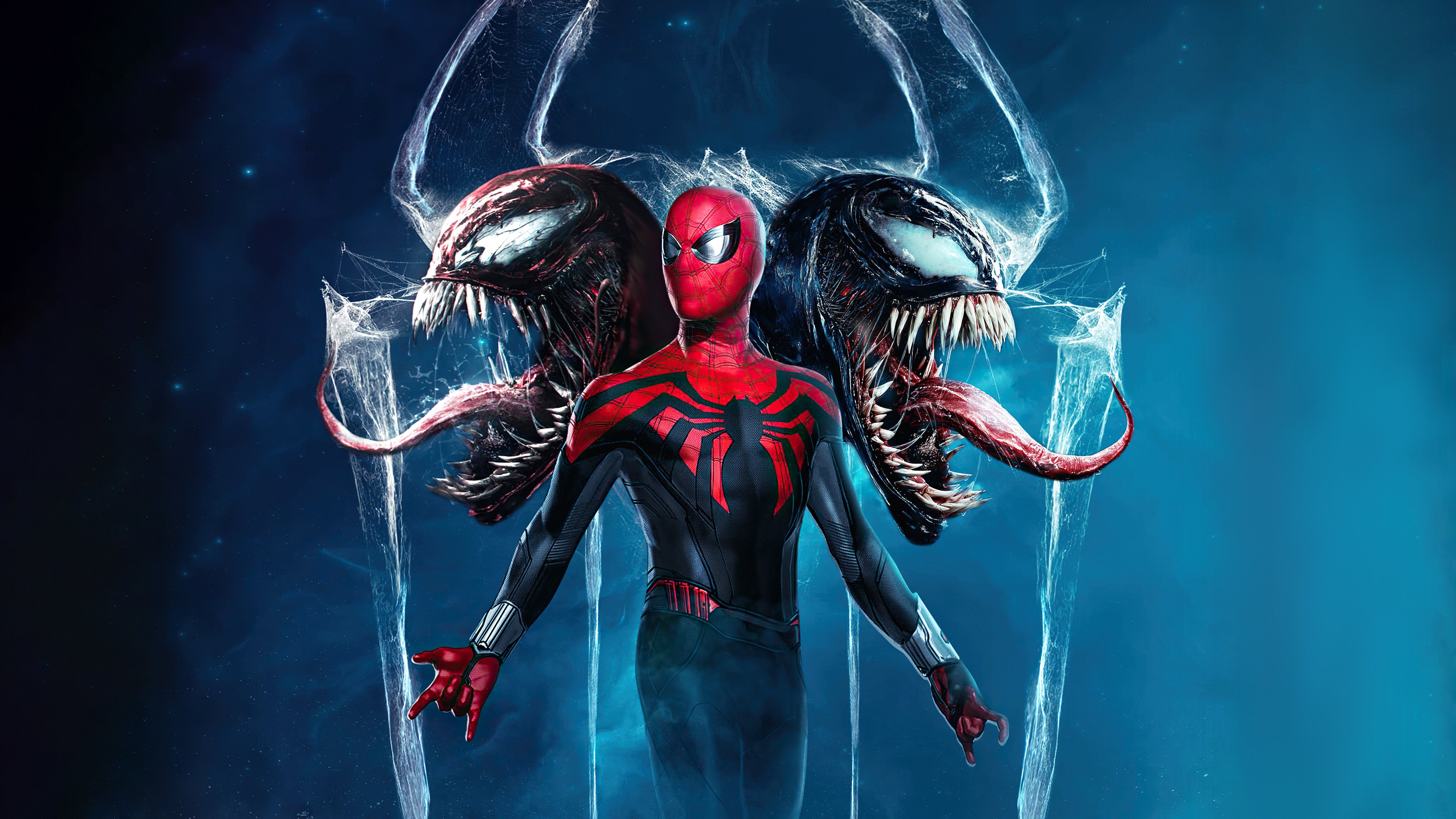 5064x2848 Spiderman with Venom and Carnage Wallpaper 4K for Desktop
