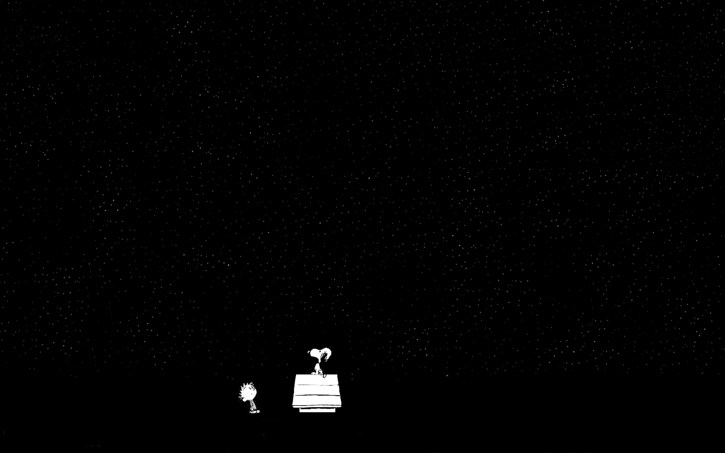 1440x900 Snoopy Computer Dark Wallpaper