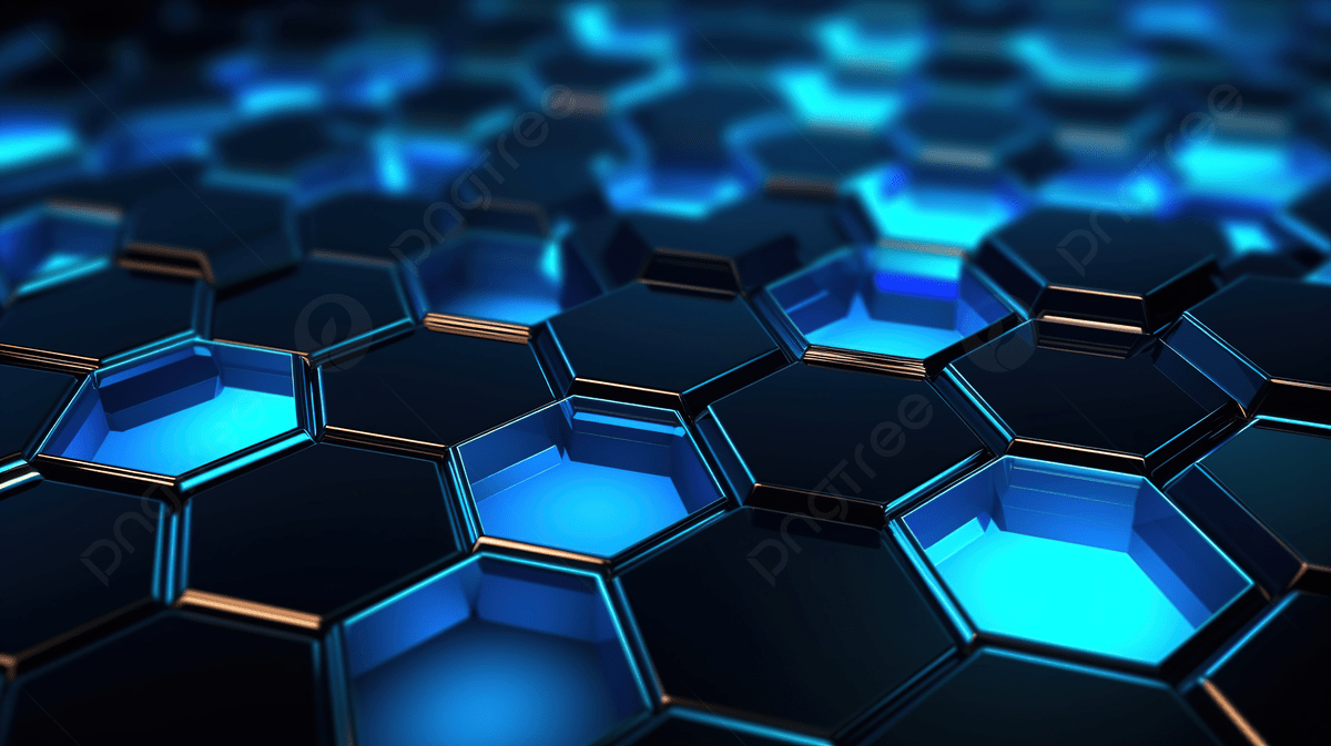 1200x673 Futuristic Black Sci Fi Background With Blue Hexagonal Abstract 3D Rendering, Tech Wallpaper, Honeycomb Pattern, Hexagon Texture Background Image And Wallpaper for Free Download