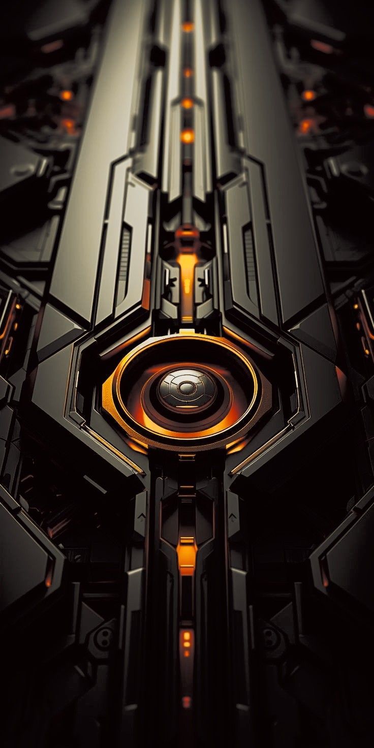 736x1472 Abstract Red Light Structure Wallpaper. Orange And White Sci Fi Door, Orange Tech Wallpaper, Mechanical Iphone Wallpaper