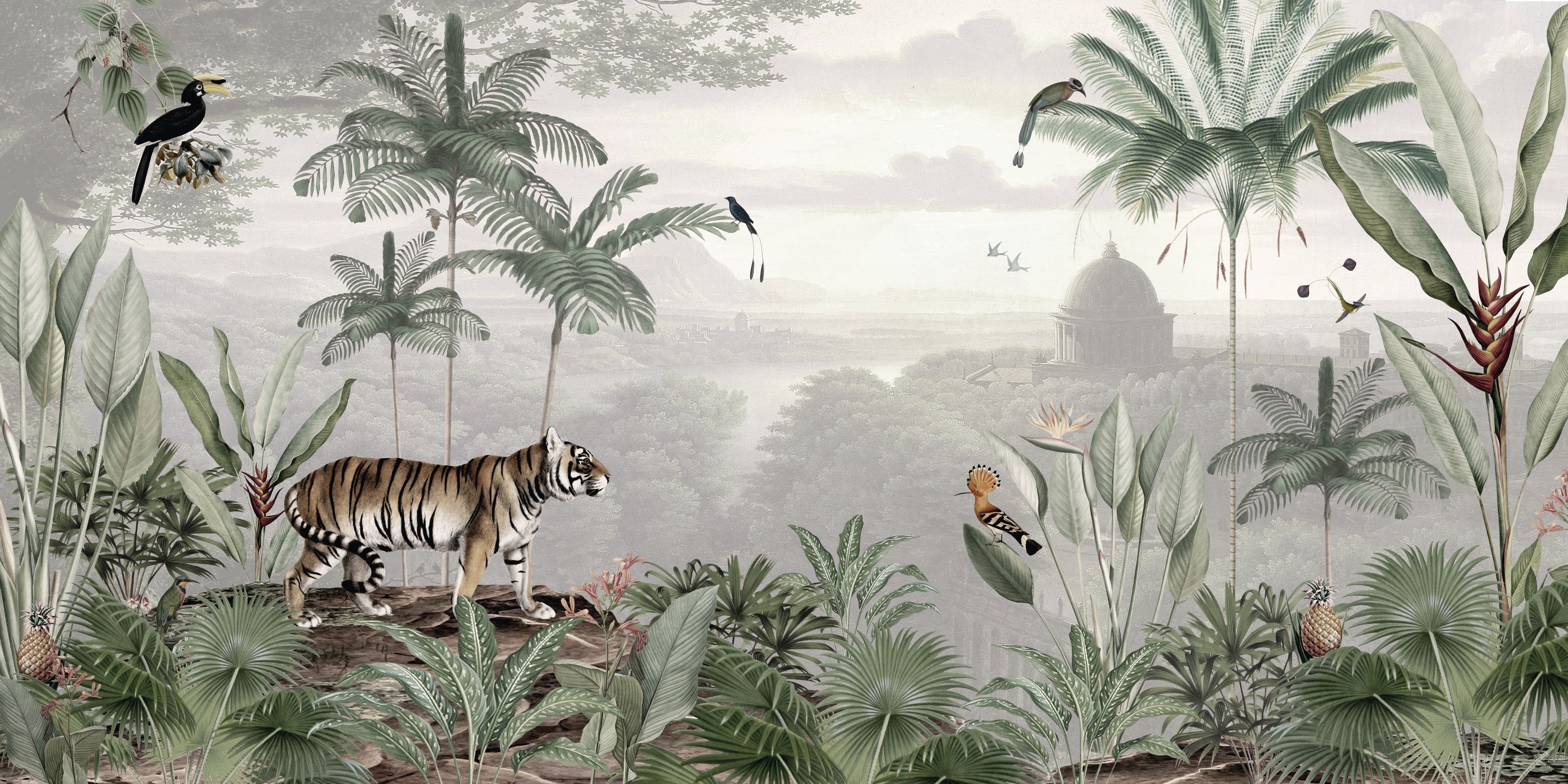 3200x1600 Tropical Tiger Wall Mural
