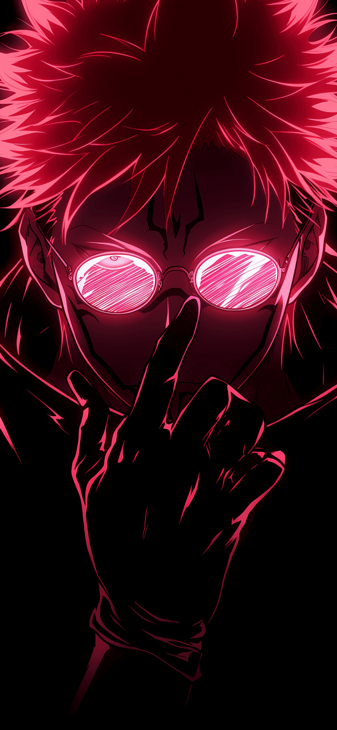 1125x2436 Dope Wallpaper 4K, Sukuna, Pink aesthetic, Glowing