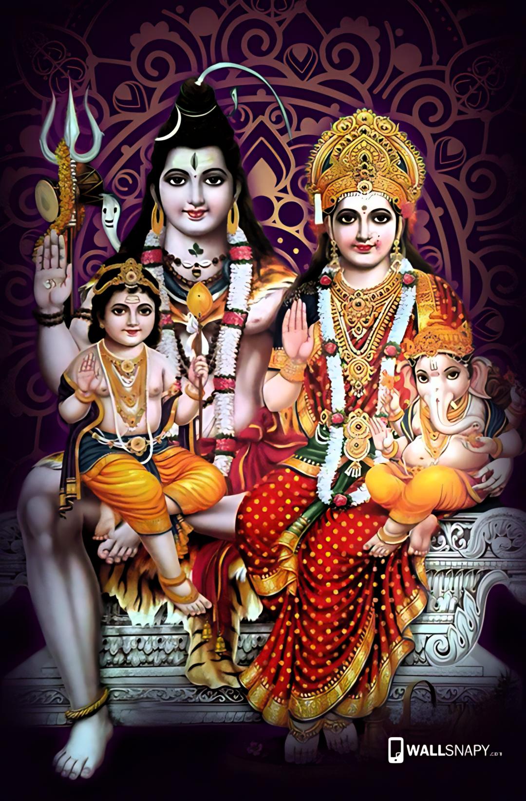 1080x1645 Hd wallpaper for lord shiva family mobile