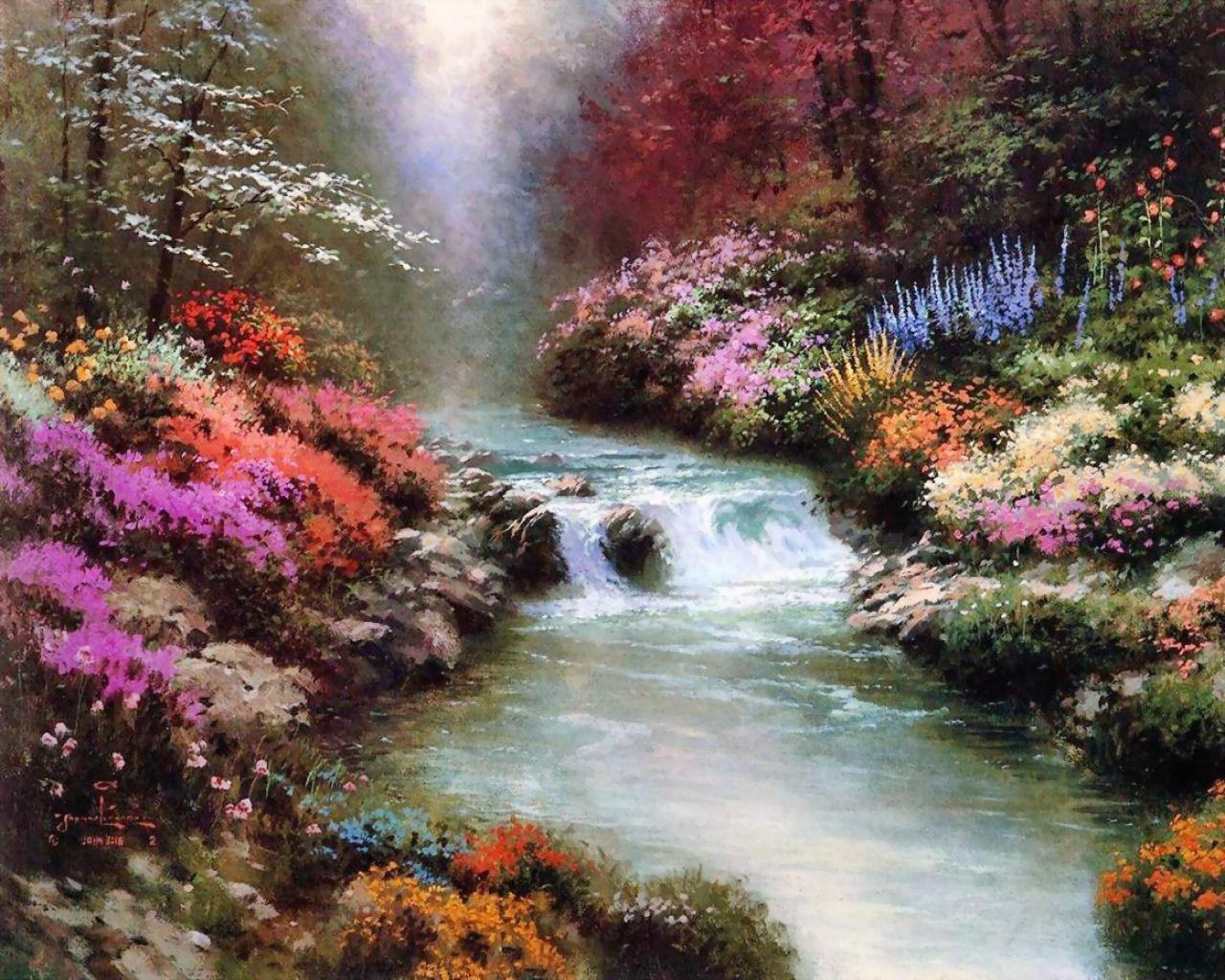 1280x1024 Free Thomas Kinkade Wallpaper For Desktop