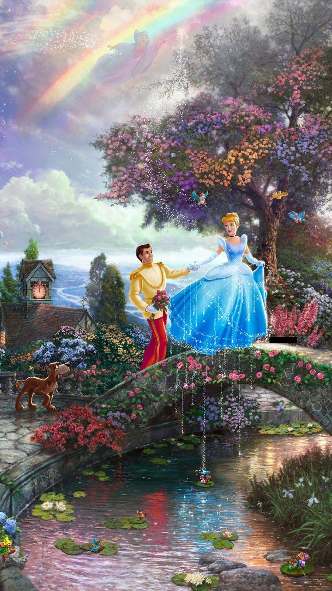 1080x1920 Thomas Kinkade Cinderella Painting Data Src Kinkade Art Disney HD Wallpaper