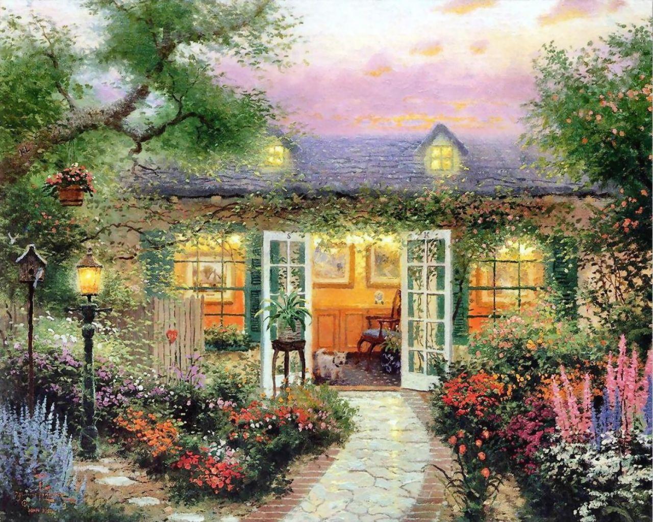 1280x1024 Thomas Kinkade Summer Wallpaper, 325.09 Kb