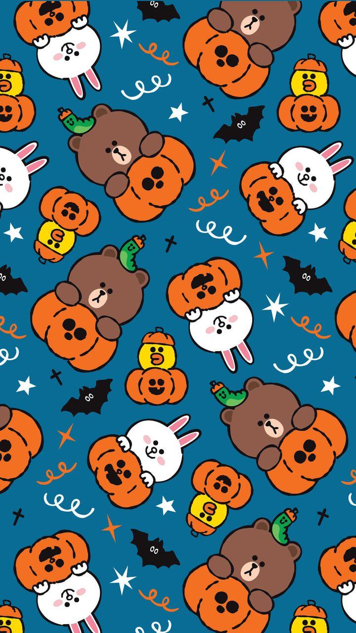 720x1280 Brown, Halloween, And Line Image Friends Wallpaper Line