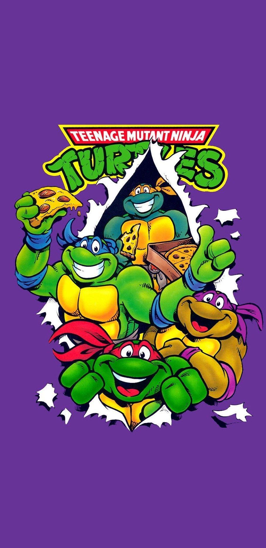 907x1864 Ninja Turtles Logo Wallpaper