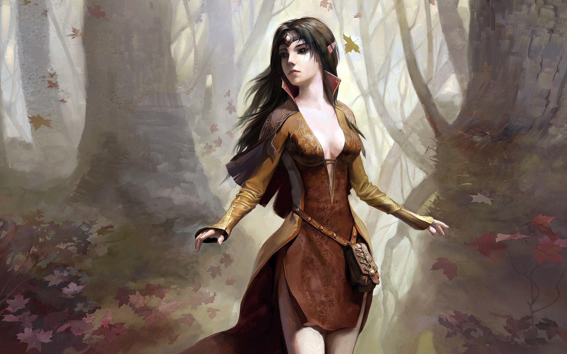 1920x1200 girl, wood, elf Wallpaper, HD Fantasy 4K Wallpaper, Image, Photo and Background