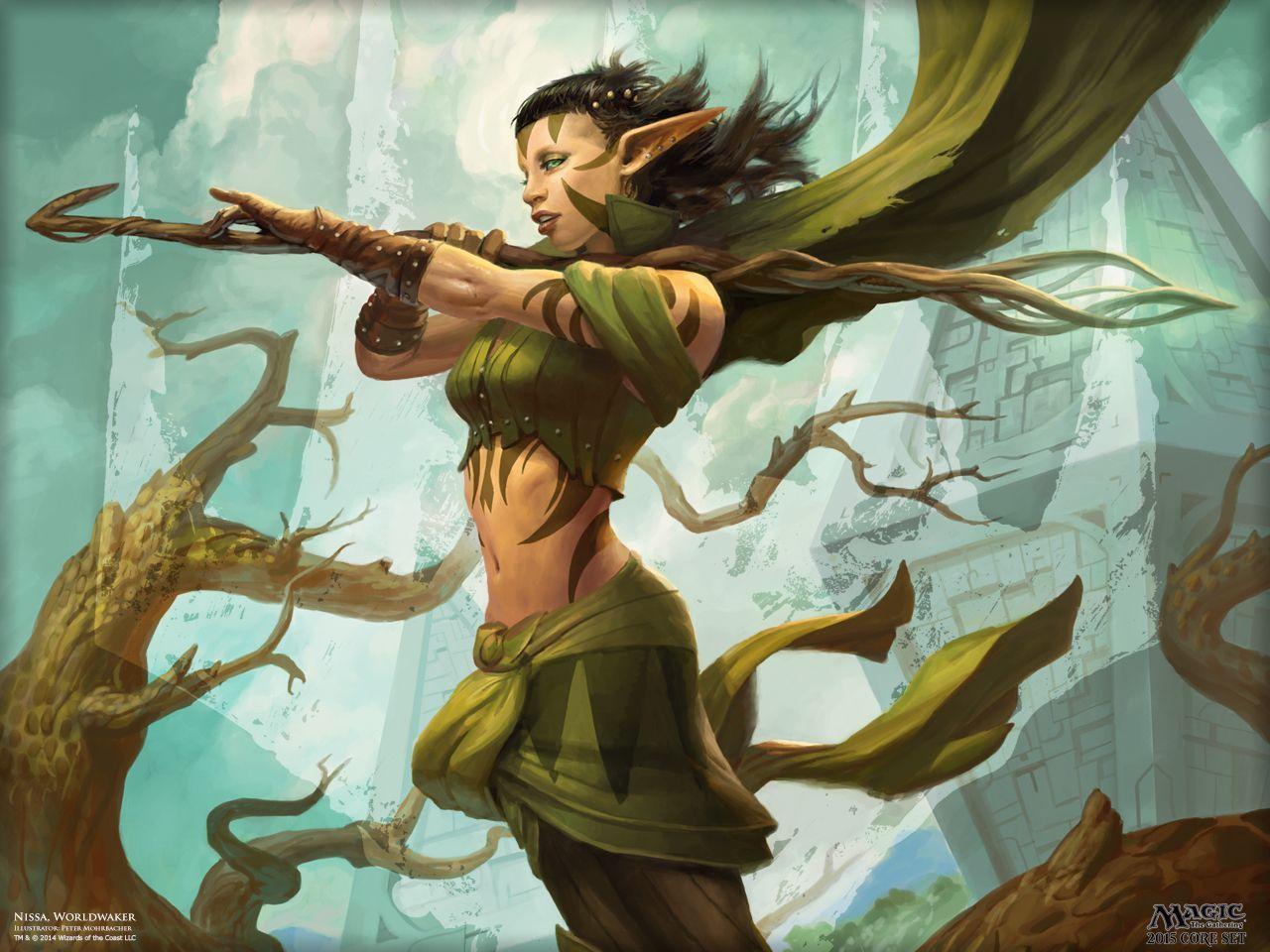 1280x960 Nissa Worldwaker Wallpaper. Magic the gathering, Elf druid, Elf art