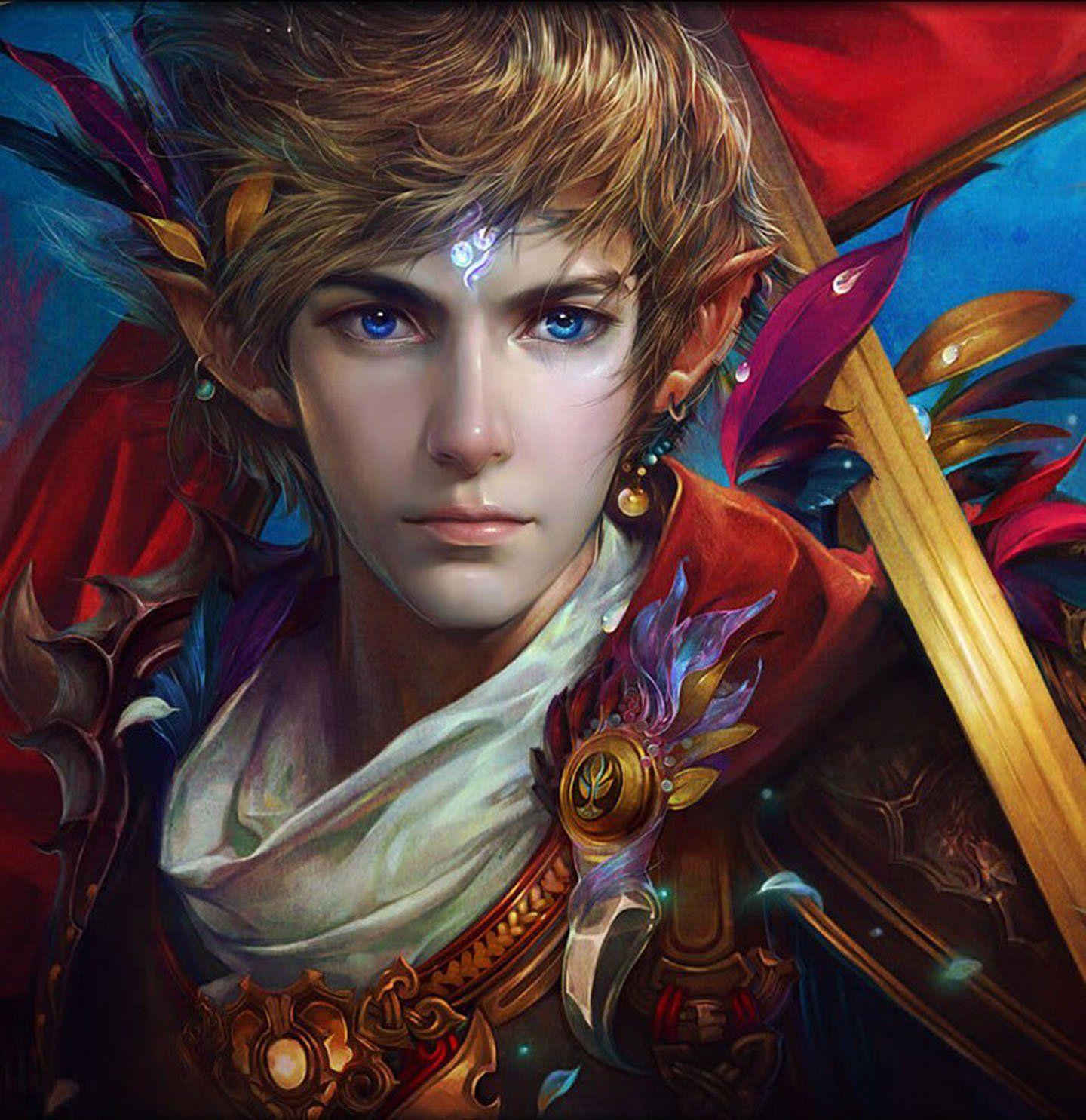 1440x1485 Blond Warrior Long Hair Male Blue Eyes Fantasy Beautiful Wood Elf Fantasy Art Wallpaper & Background Download