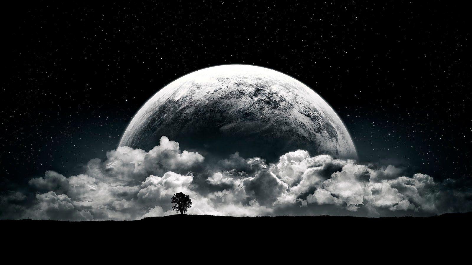 1600x900 HD Moon Wallpaper 1080p