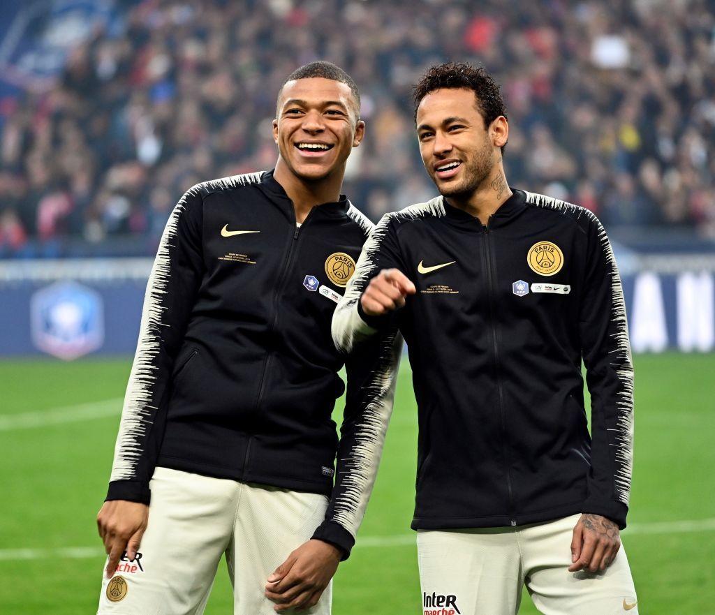 1024x881 Kylian Mbappe And Neymar Of Paris Saint Germain Gesture Before The. Neymar, Paris Saint Germain, Paris Saint