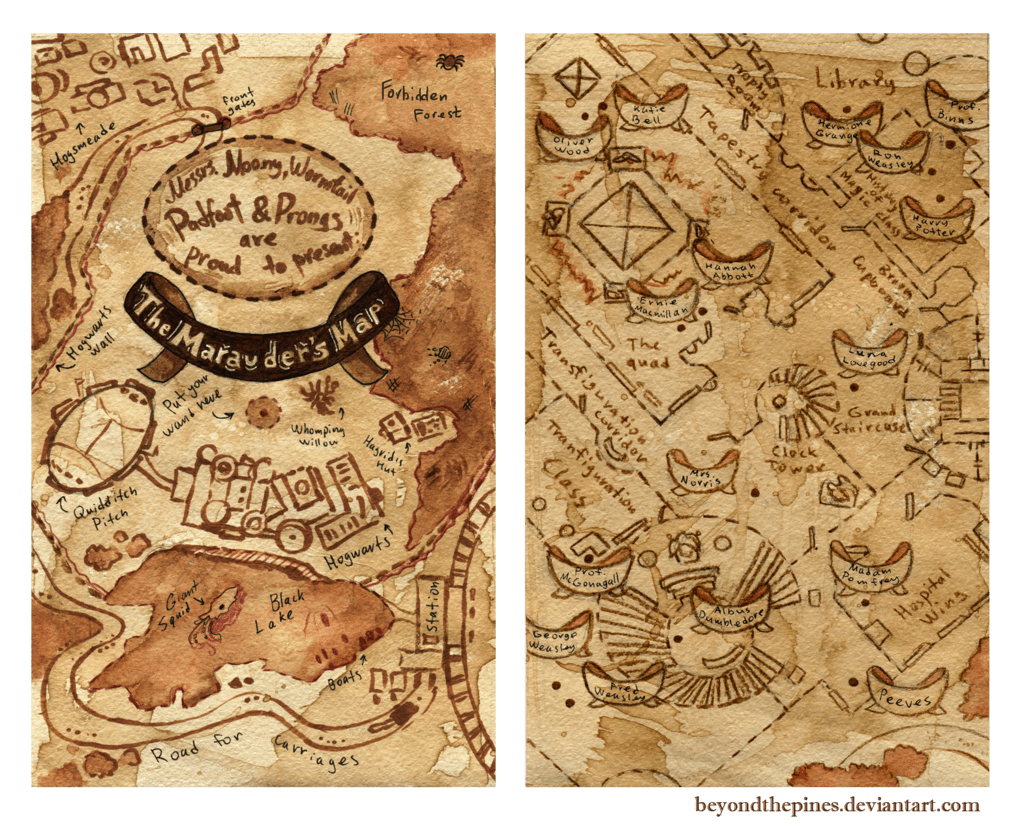 1024x825 Mischief Managed Harry Potter Marauders Map Wallpaper
