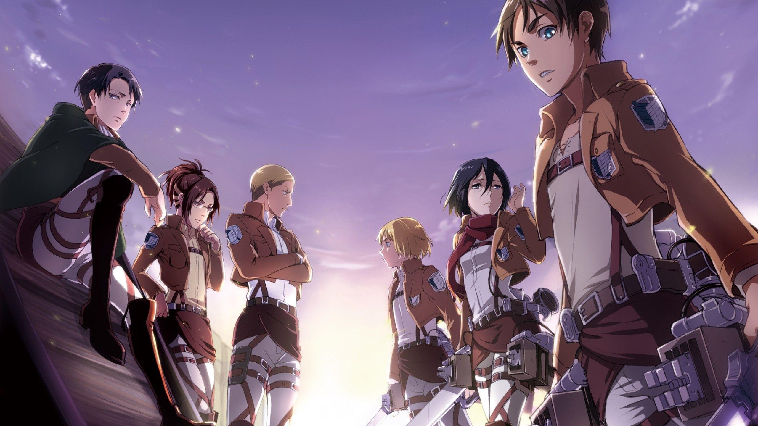 2560x1440 Download 2560x1440 Eren Jaeger, Mikasa Ackerman, Armin Arlert, Attack On Titan, Shingeki No Kyojin Wallpaper for iMac 27 inch