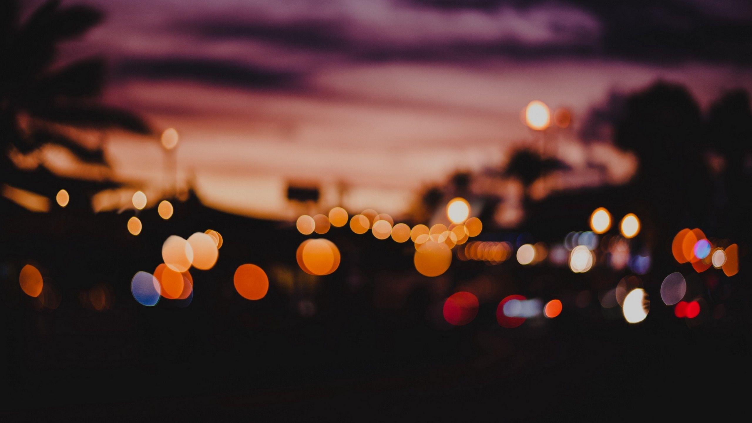 2560x1440 Blurry city lights HD Wallpaper Youtube Cover Photo