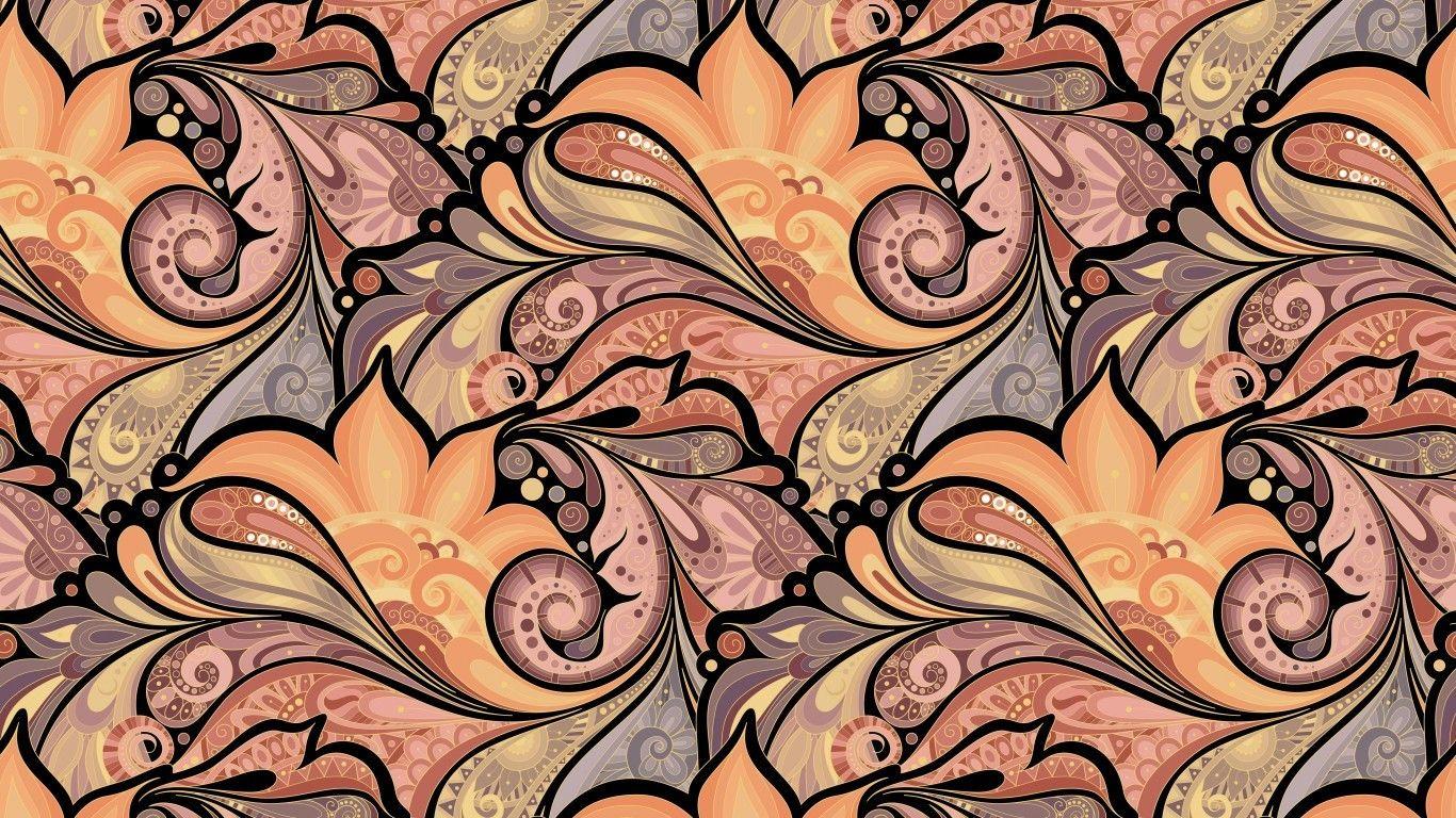 1366x768 Download 1366x768 Flowers, Doodle, Pattern Wallpaper for Laptop, Notebook