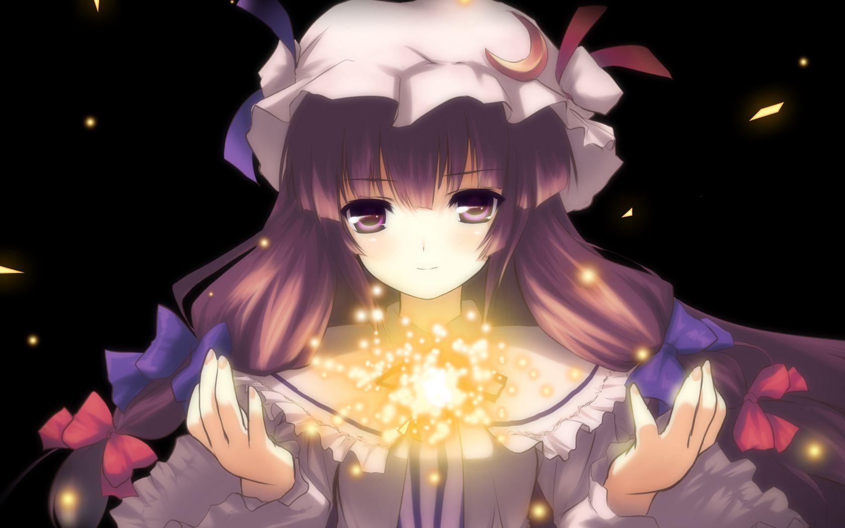 1680x1050 black mage magic patchouli knowledge touhou. konachan.com.com Anime Wallpaper