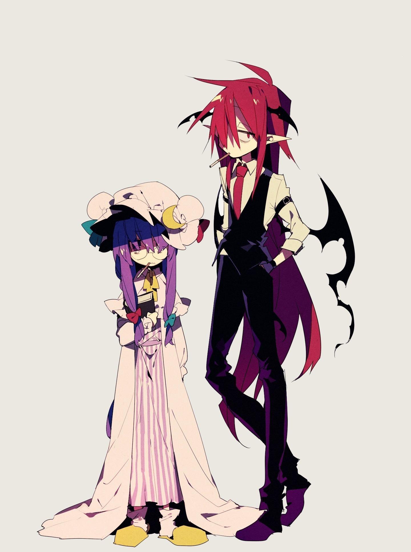 1440x1931 Download 1440x2880 wallpaper anime, minimal, koakuma, patchouli knowledge, touhou, lg v lg g 1440x2880 HD image, background, 6227
