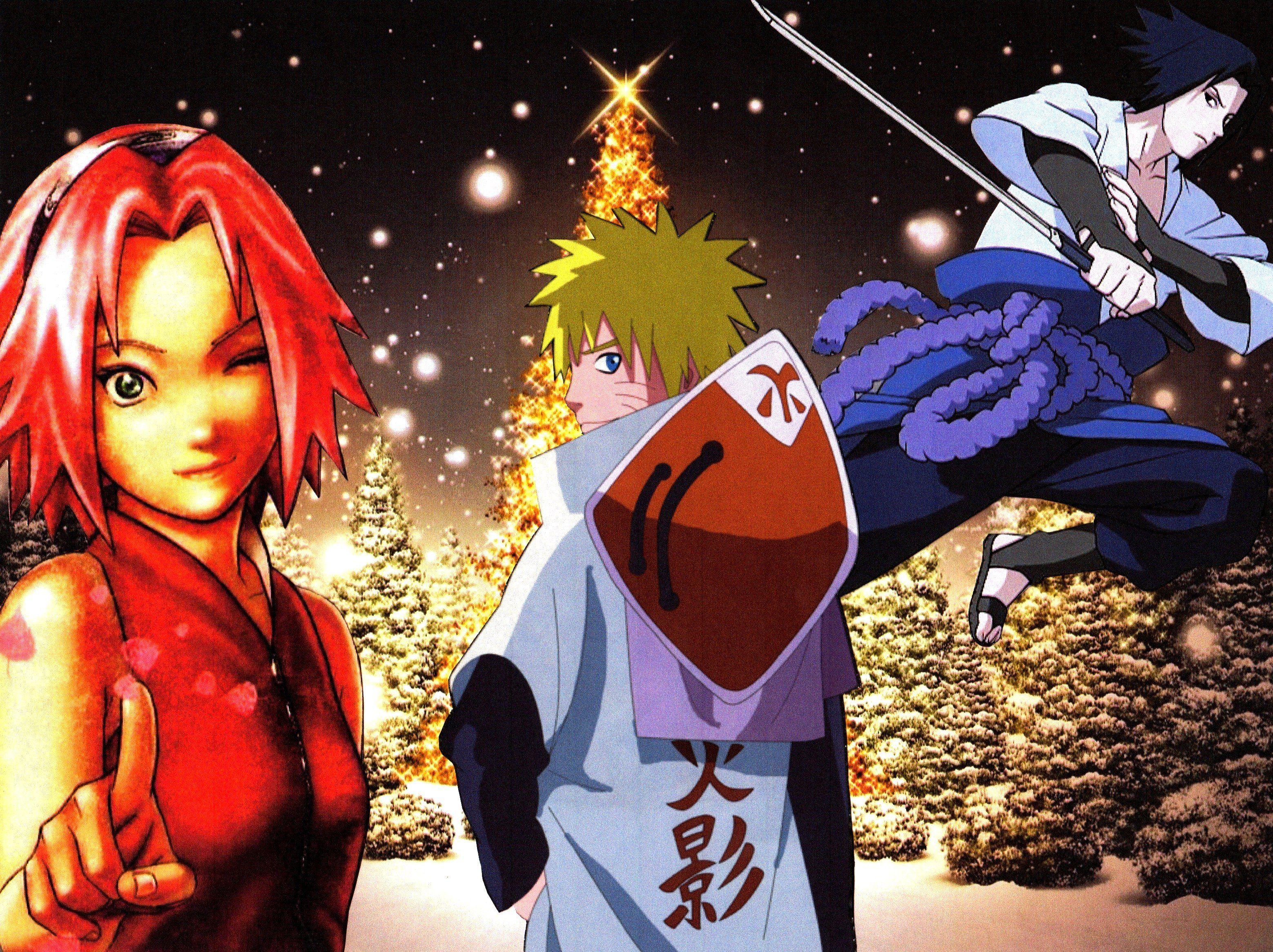 3117x2331 Naruto Christmas Wallpaper