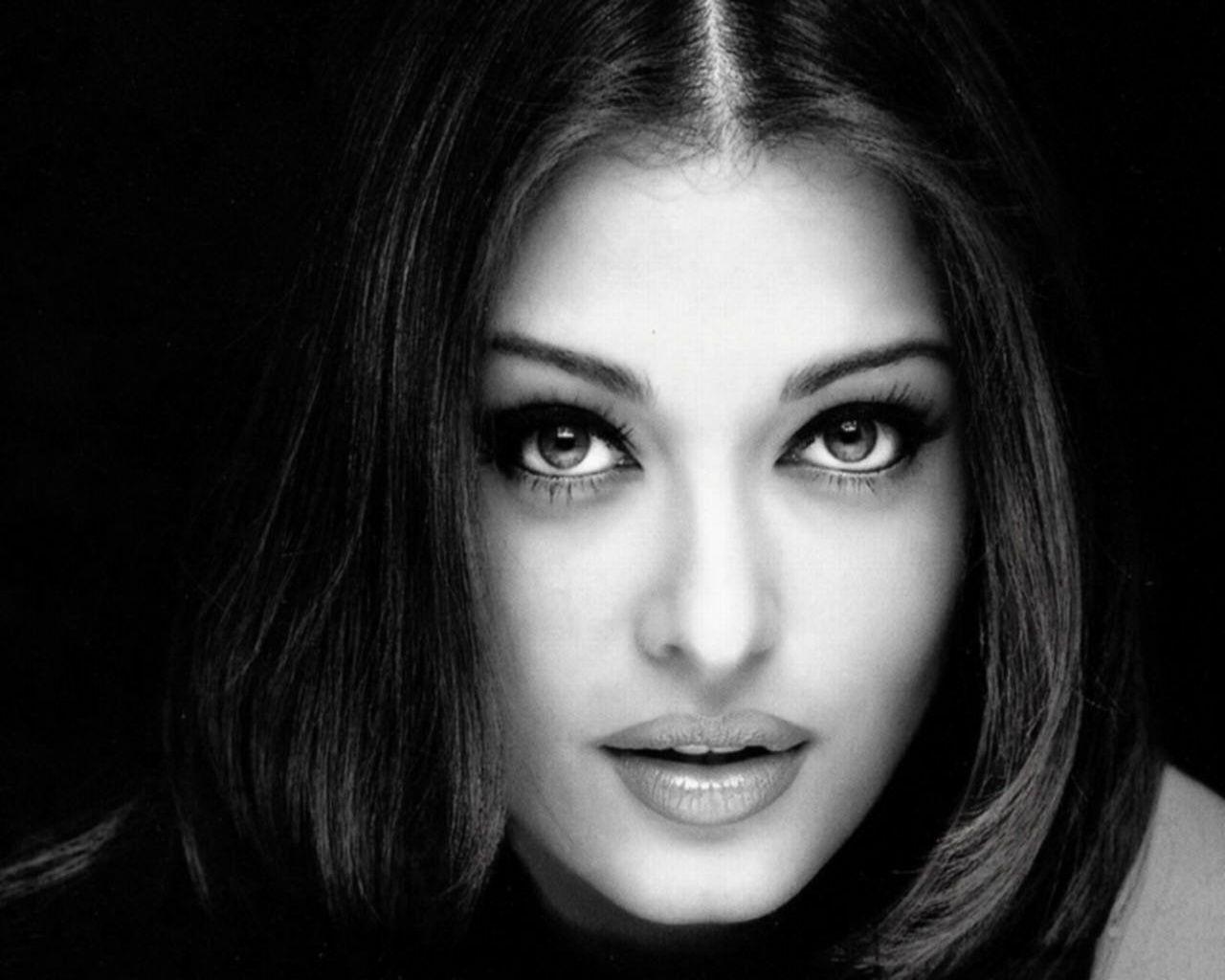 1280x1024 Aishwarya Rai Black And White And White Image Girl HD Wallpaper