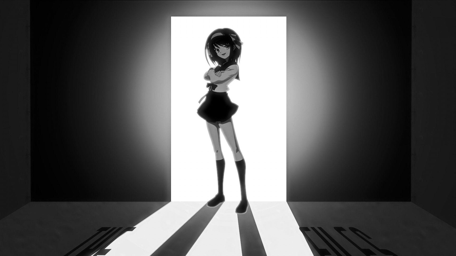 1920x1080 Anime Girl Black And White Wallpaper Desktop Wallpaper HD Image Background Image Mac Desktop Wallpaper Free 4k HD Smart Phone 1920x1080