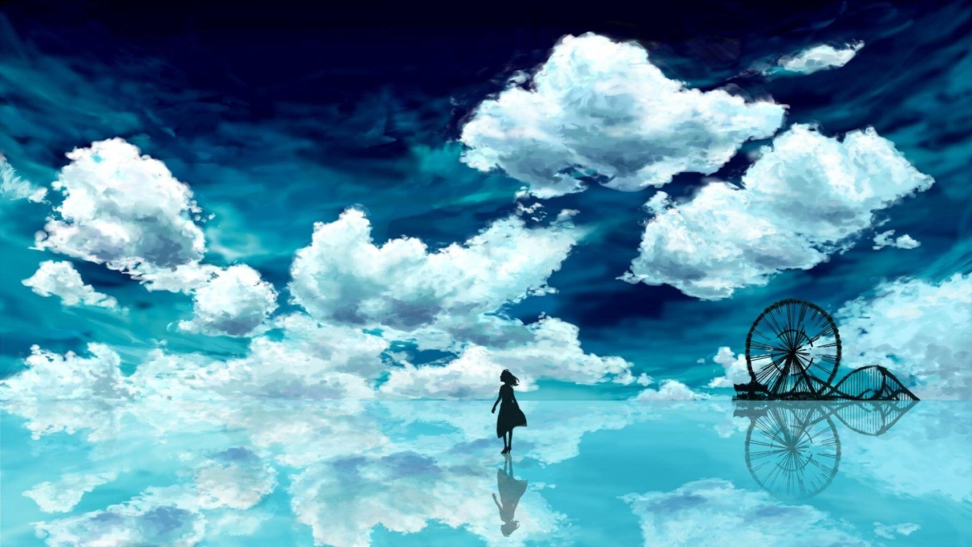 1920x1080 Anime Blue Sky Full HD Hình nền và Hình ảnh nền. 1920x1080