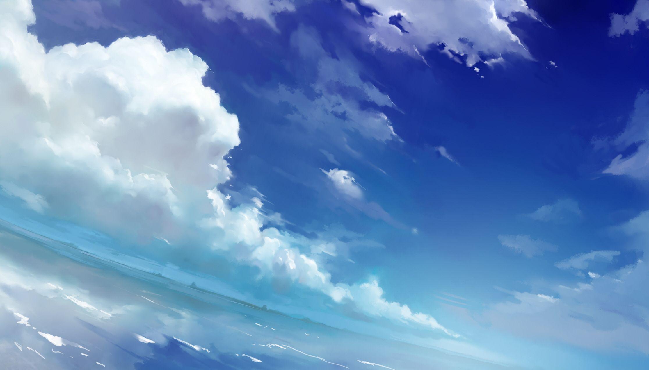 Anime Sky Wallpapers Top Free Anime Sky Backgrounds WallpaperAccess