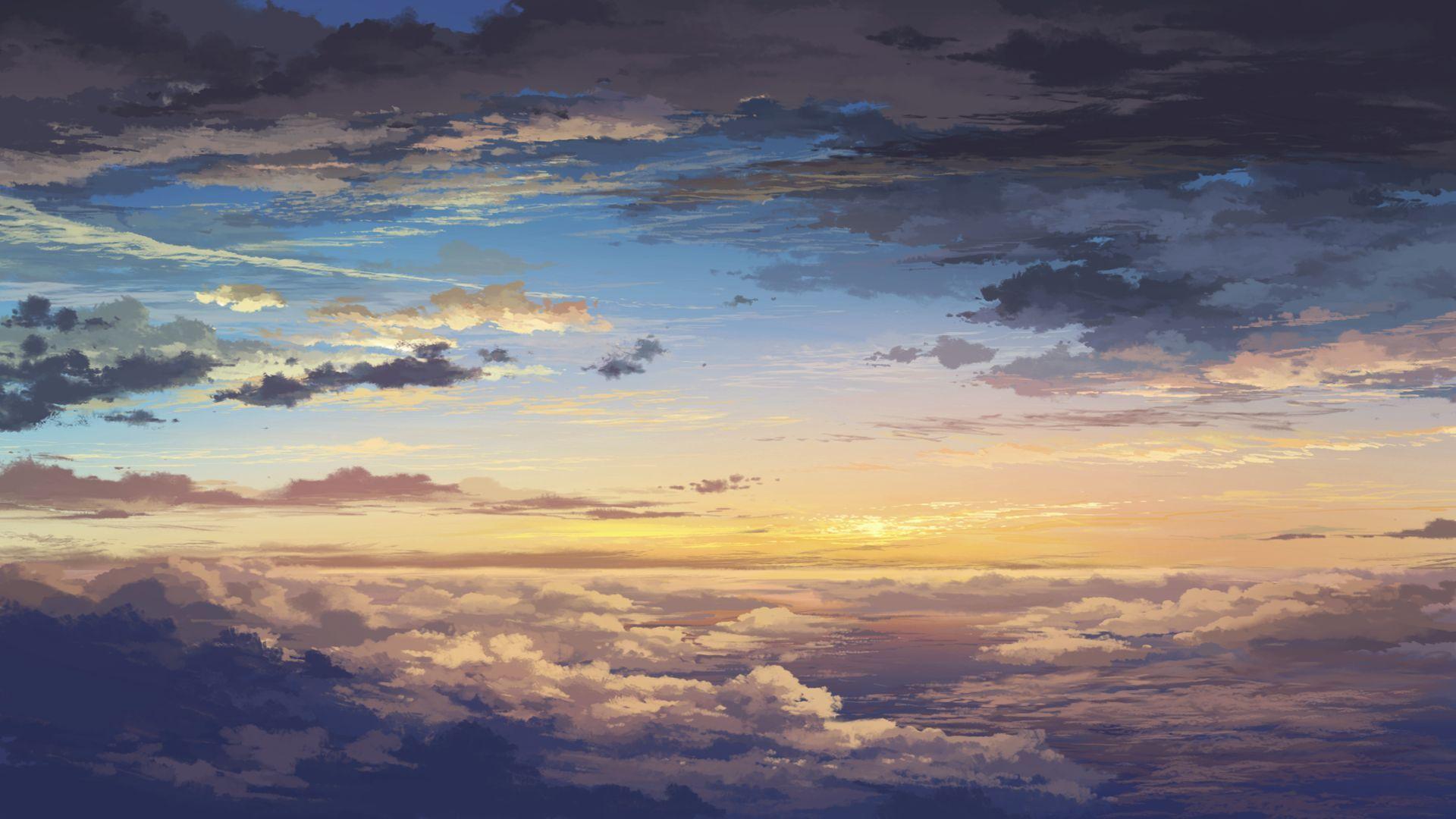 1920x1080 Anime Sky And Clouds Hình nền HD