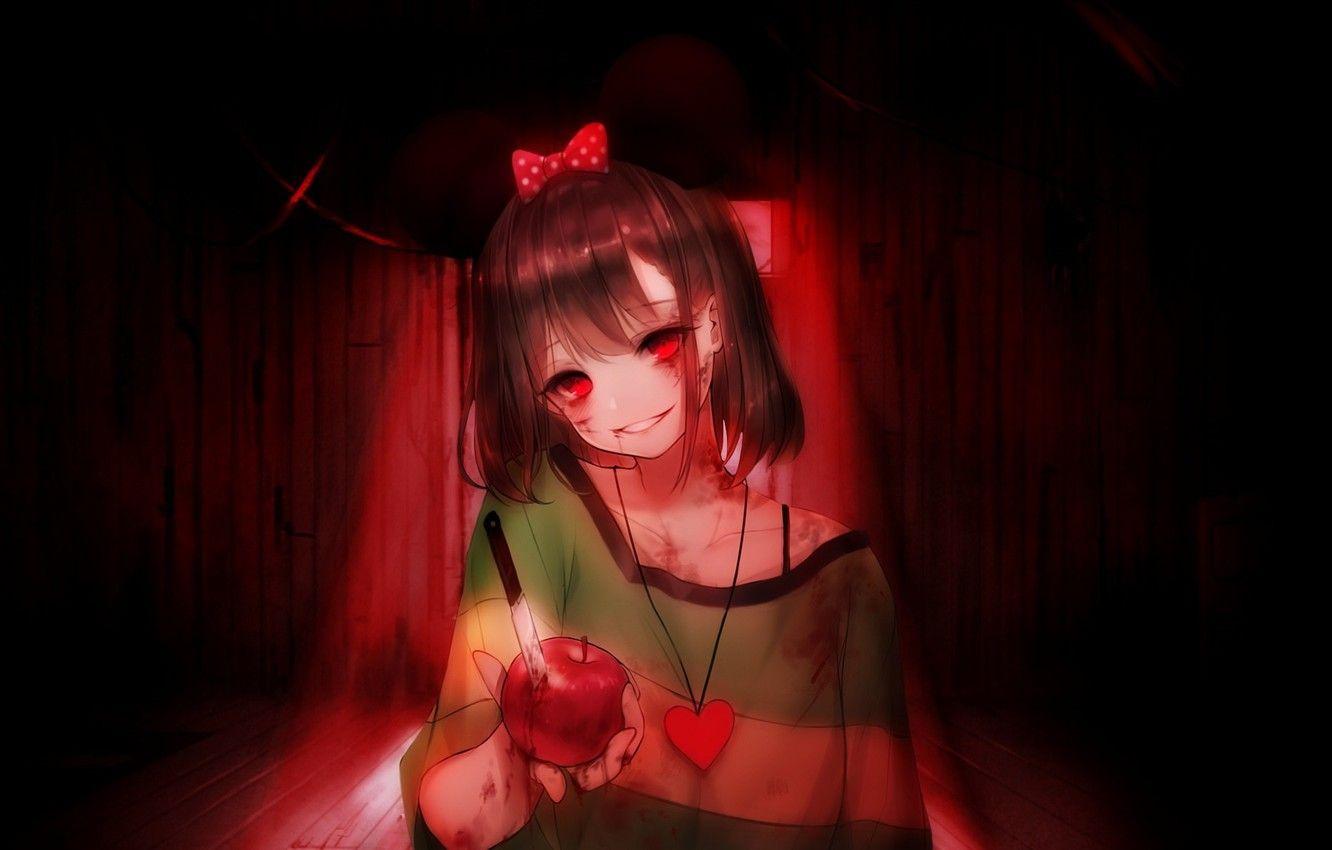 1332x850 Photo Wallpaper Blood, Spot, Knife, Game, Red Eyes, Undertale Blood