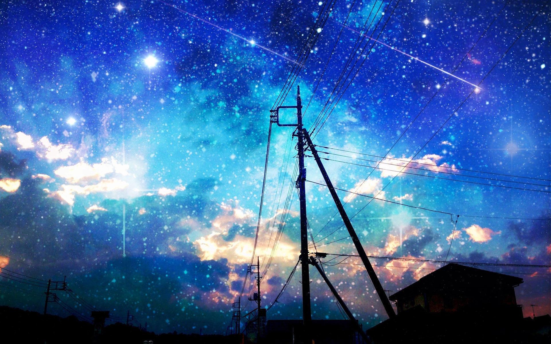 1920x1200 anime bầu trời đêm hình nền