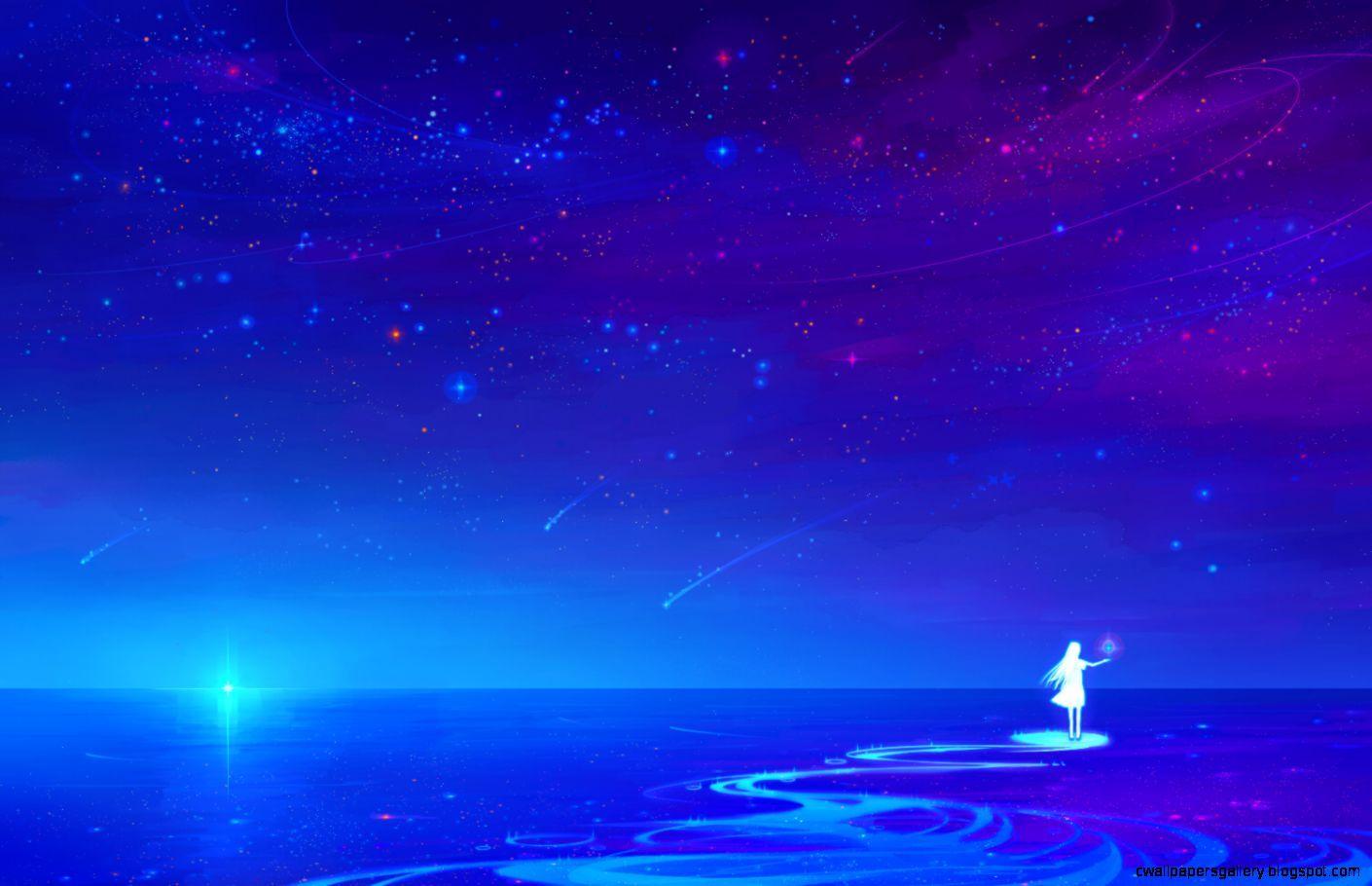 Hình nền Anime Night Sky 1410x910