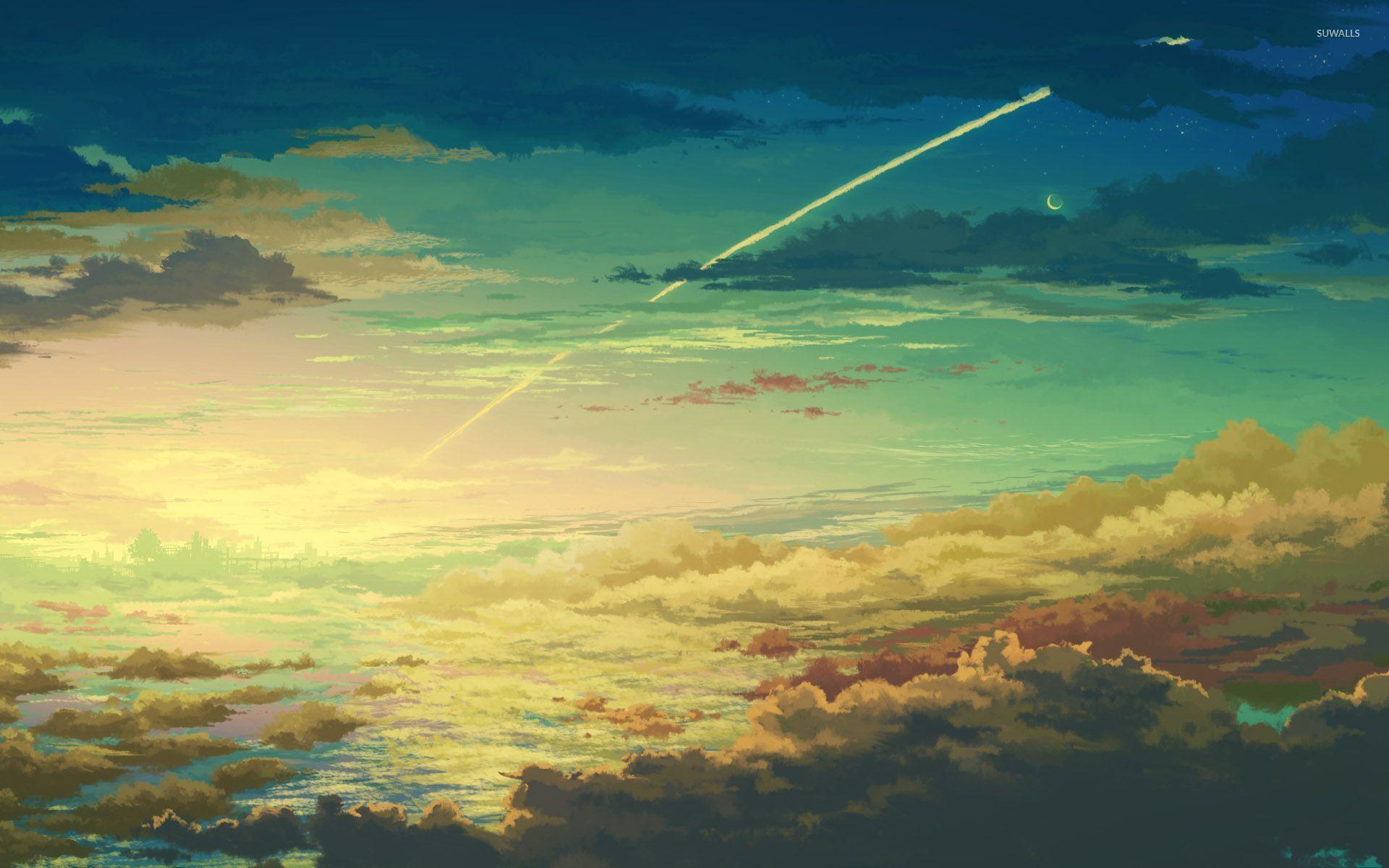 Hình nền bầu trời hoàng hôn 1920x1200 - Hình nền anime