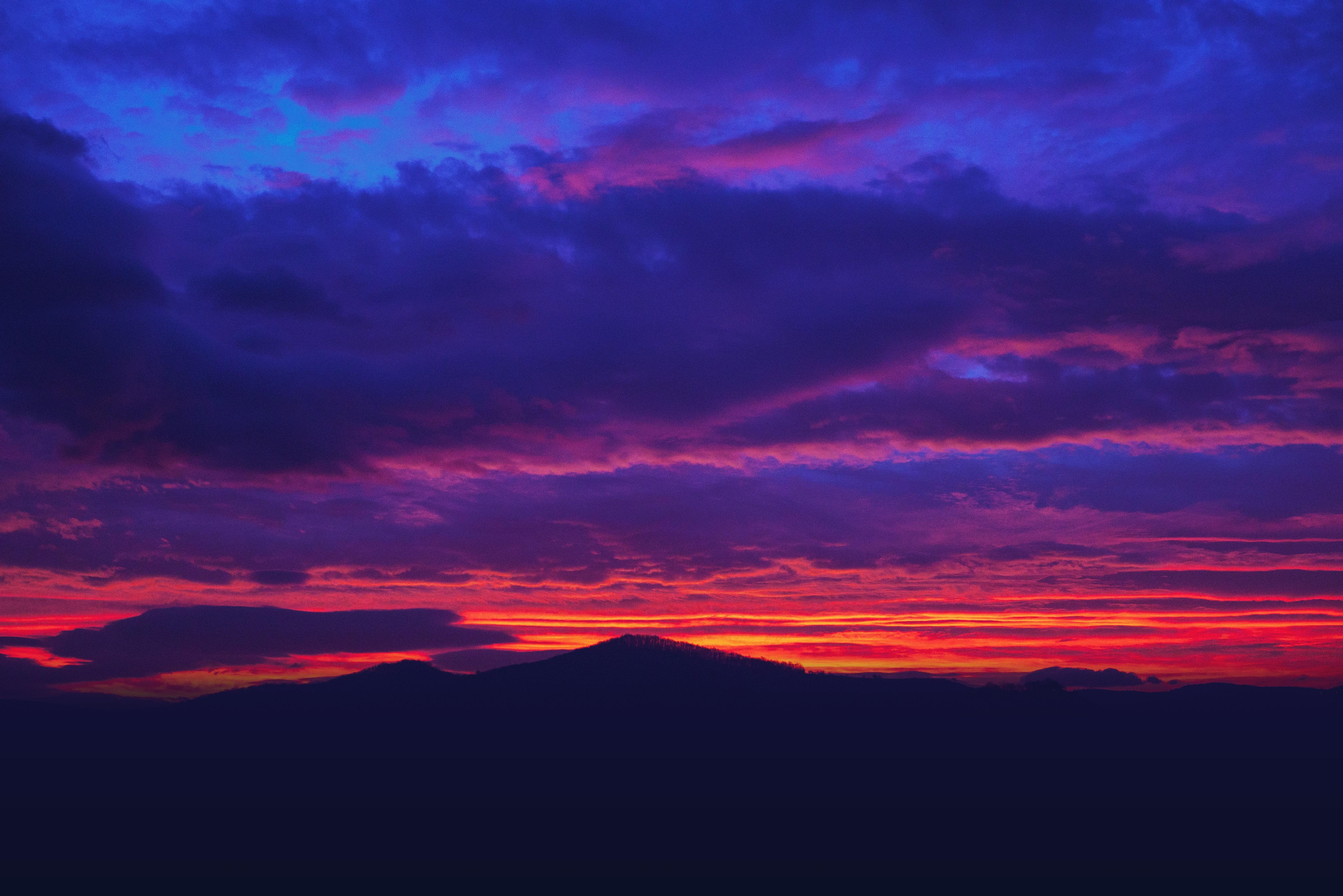 5967x3982 Sunset Silhouette Mountains Wallpaper