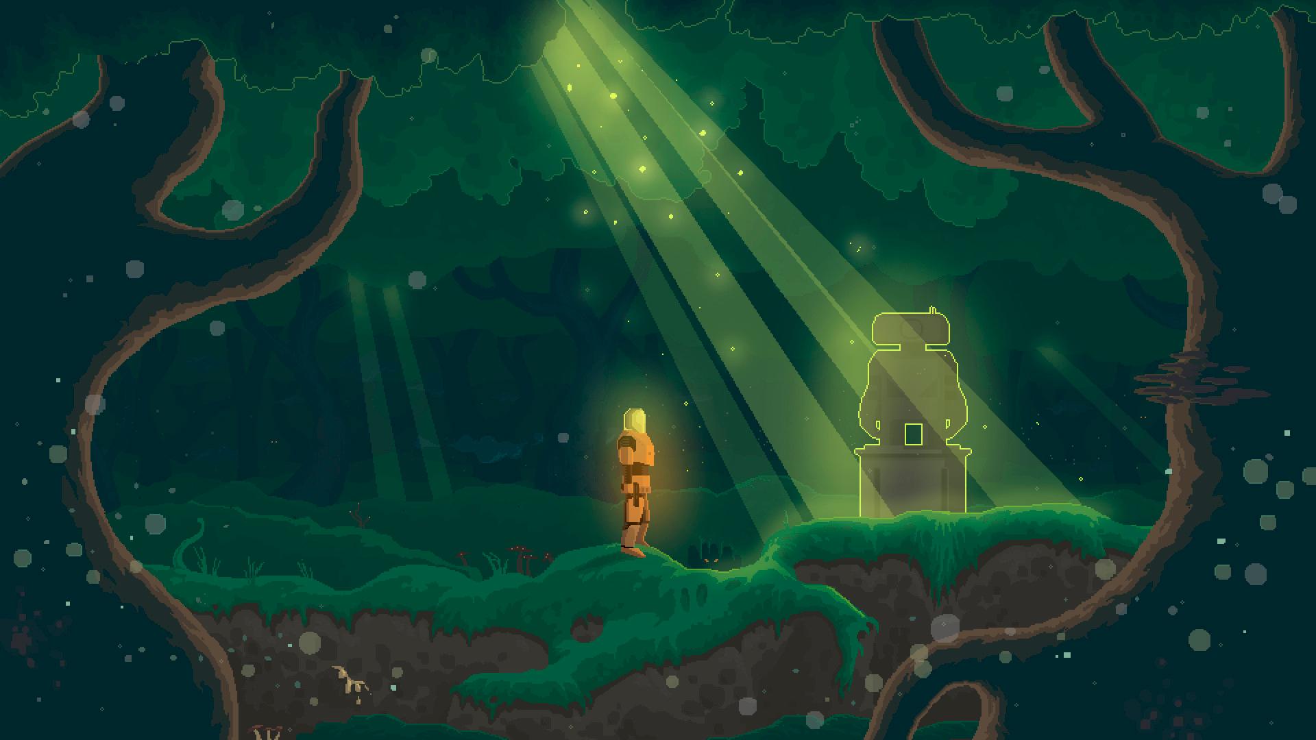 1920x1080 Green Pixel Art Wallpaper