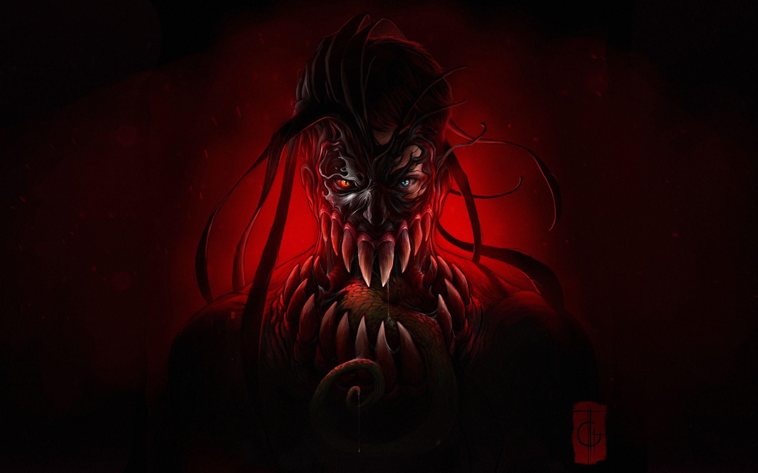 2560x1600 Wallpaper Of Dark, Creepy, Monster, Teeth Background