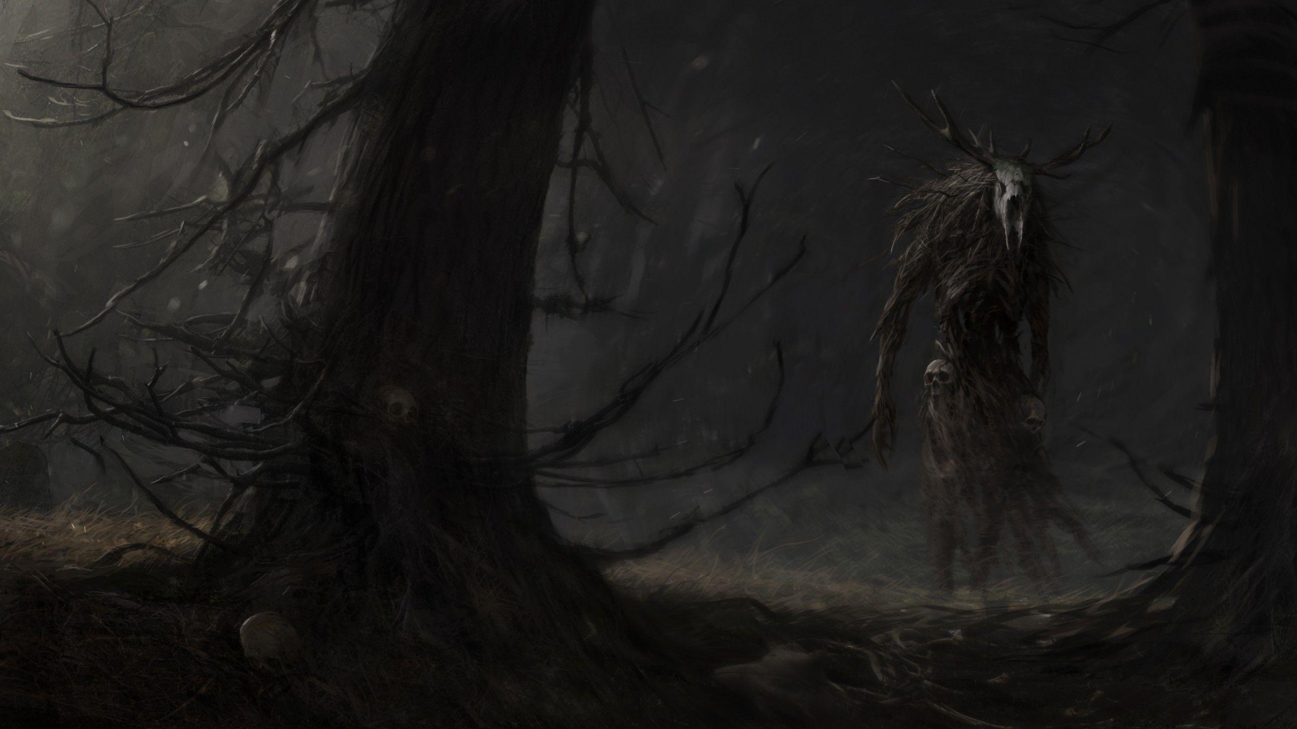 2560x1440 Download 2560x1440 Creepy Monster, Darkness, Monster Wallpaper for iMac 27 inch