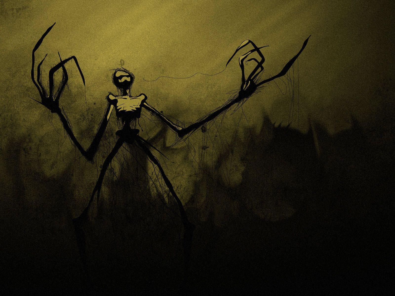 1600x1200 Scary monster wallpaper thin with long arms in the darkness. Gothic artwork, Dark artwork, Horror art